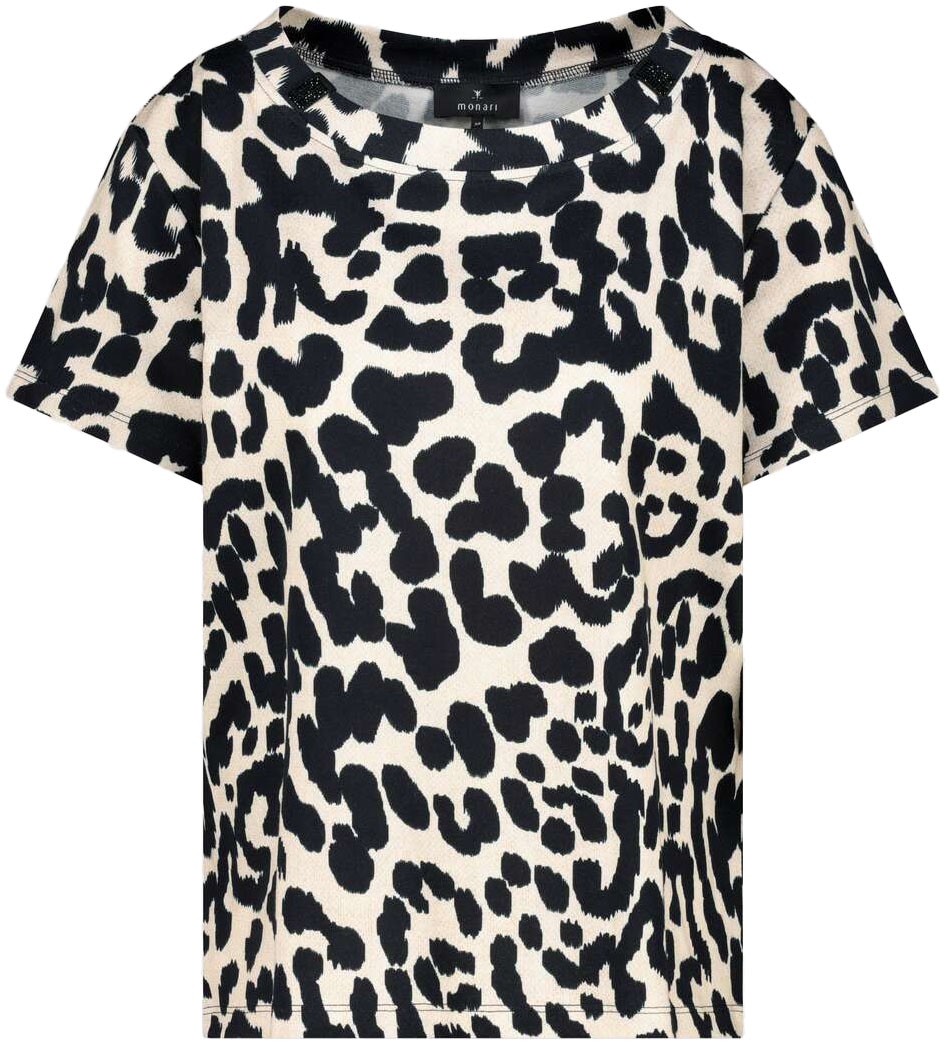 Monari T-Shirt »Shirt Leo allover«, Mit Rundhalsausschnitt