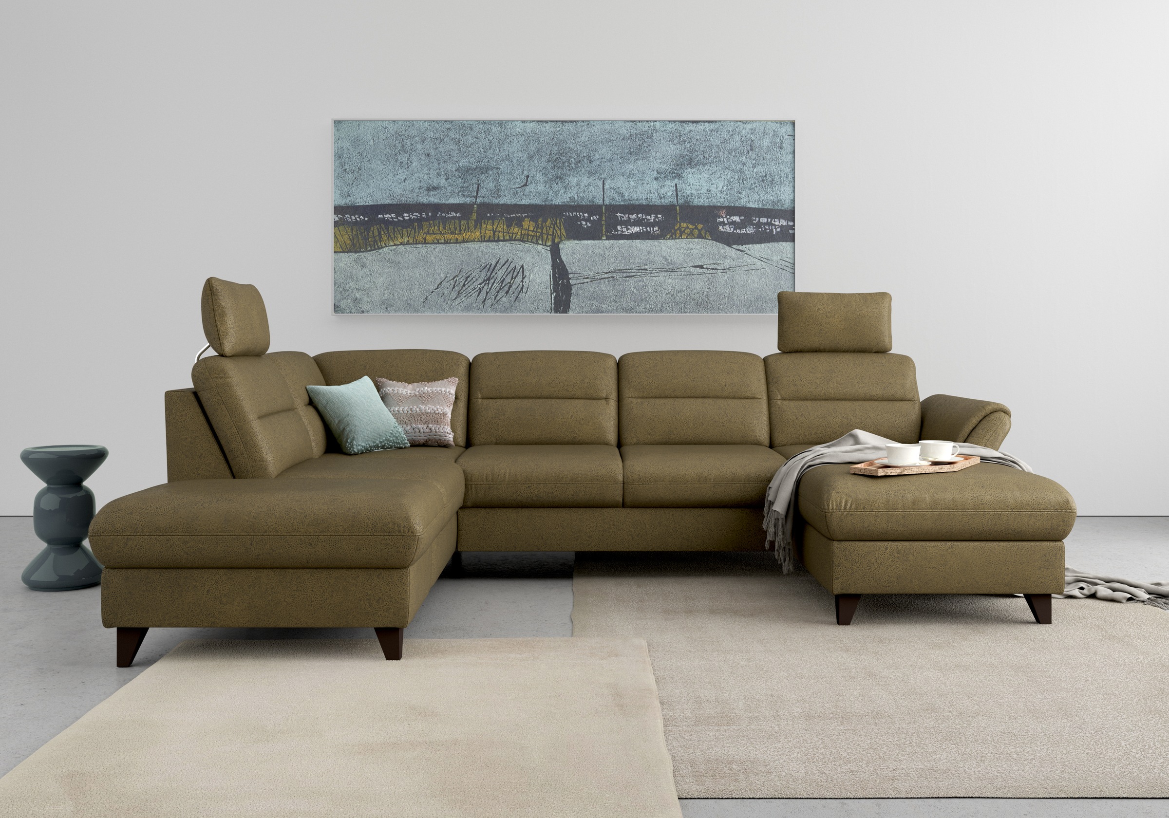 sit&amp;more Wohnlandschaft »Mellum U-Form«, Federkern, wahlweise mit ...