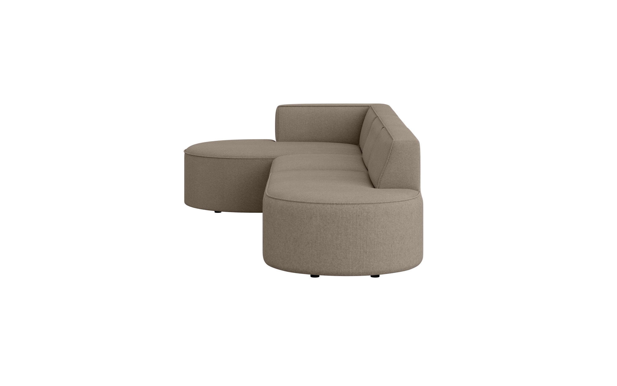 OTTO home Ecksofa »EIVIND Designer Sofa mit Ottomane rechts/links, B/T/H: 343/159/72 cm« L-Form mit Wellenunterfederung, auch in Feincord und Bouclé