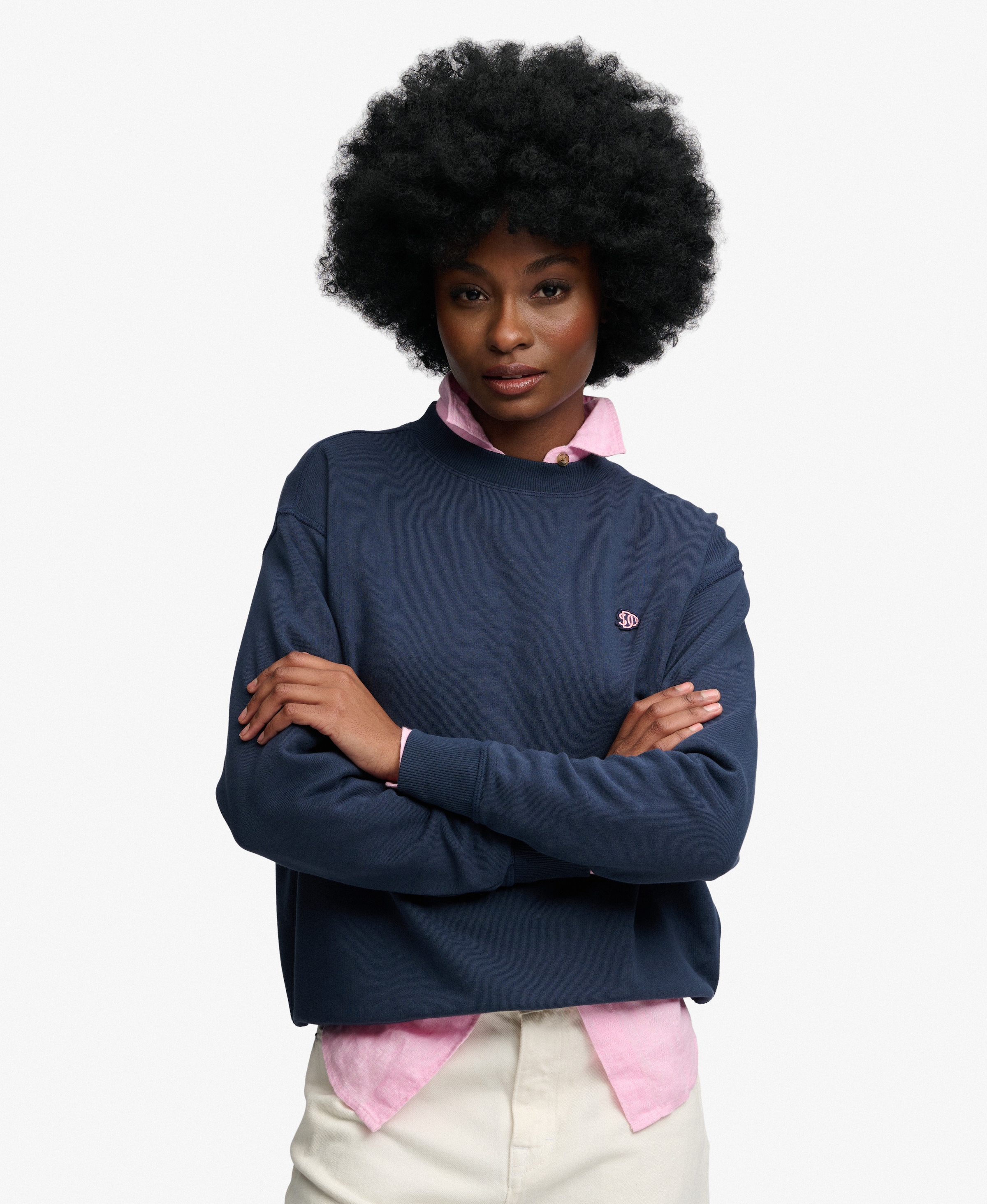 Superdry Sweatshirt "ESSENTIAL HERITAGE CREW", mit Baumwolle und Sweatware, Relaxed Fit