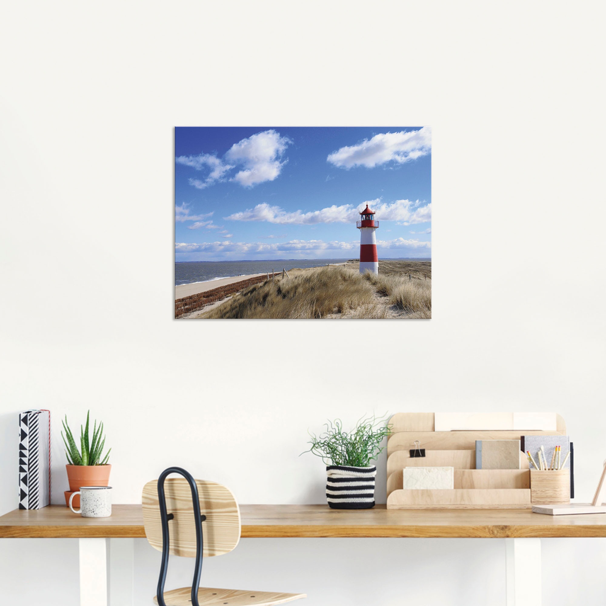 Artland Leinwandbild »Leuchtturm Sylt«, Gebäude, (1 St.), auf Keilrahmen gespannt