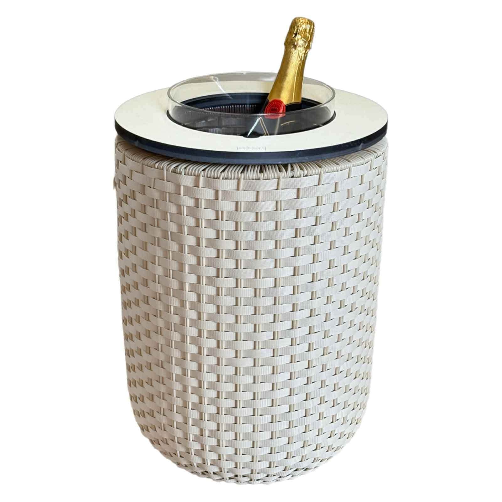 Beistelltisch COOTAB COOLER TABLE "4-in-1 Loungetisch mit Acryl-Kühler London 50 cm", beige (champagner), B:34cm H:50cm T:34cm, Tische, Beistelltisch, Wetterfest, Pflegeleicht, Hitzebeständig, Verstellbare Füße