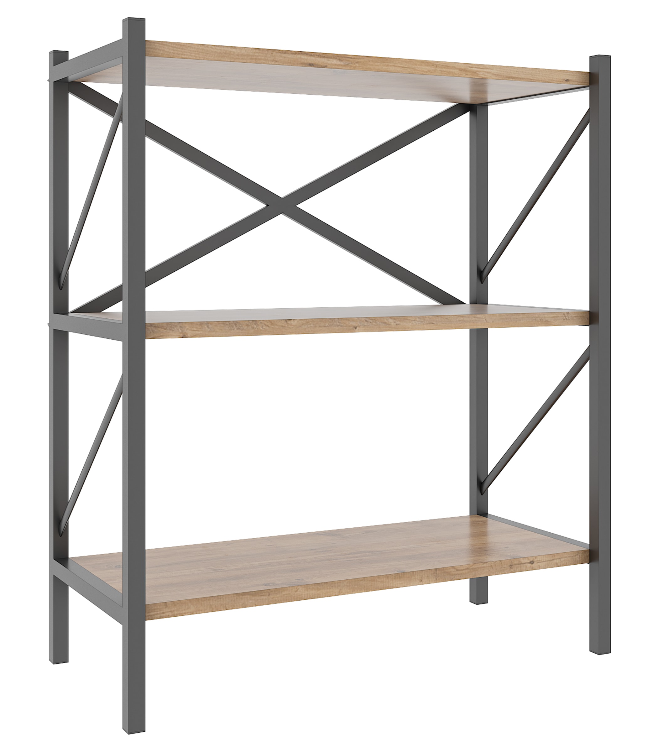VCM Standregal »Holz Metall Stand Regal Büro Bücher Insasi 2fach«