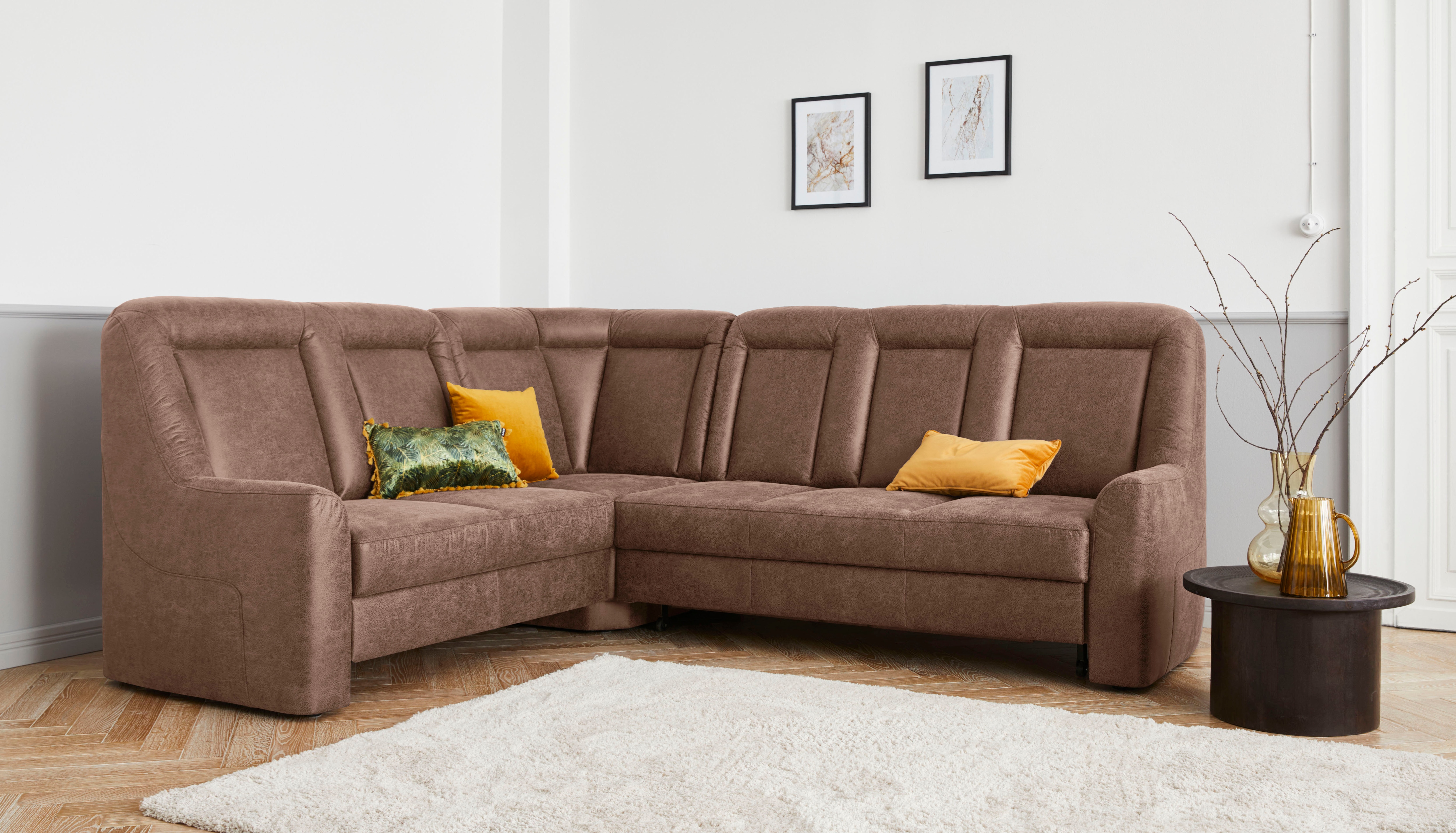 sit&more Ecksofa Melissa, klassisches Polsterprogramm, wahlweise mit Bettfunktion und Schubkasten, optional in Soft clean Bezug