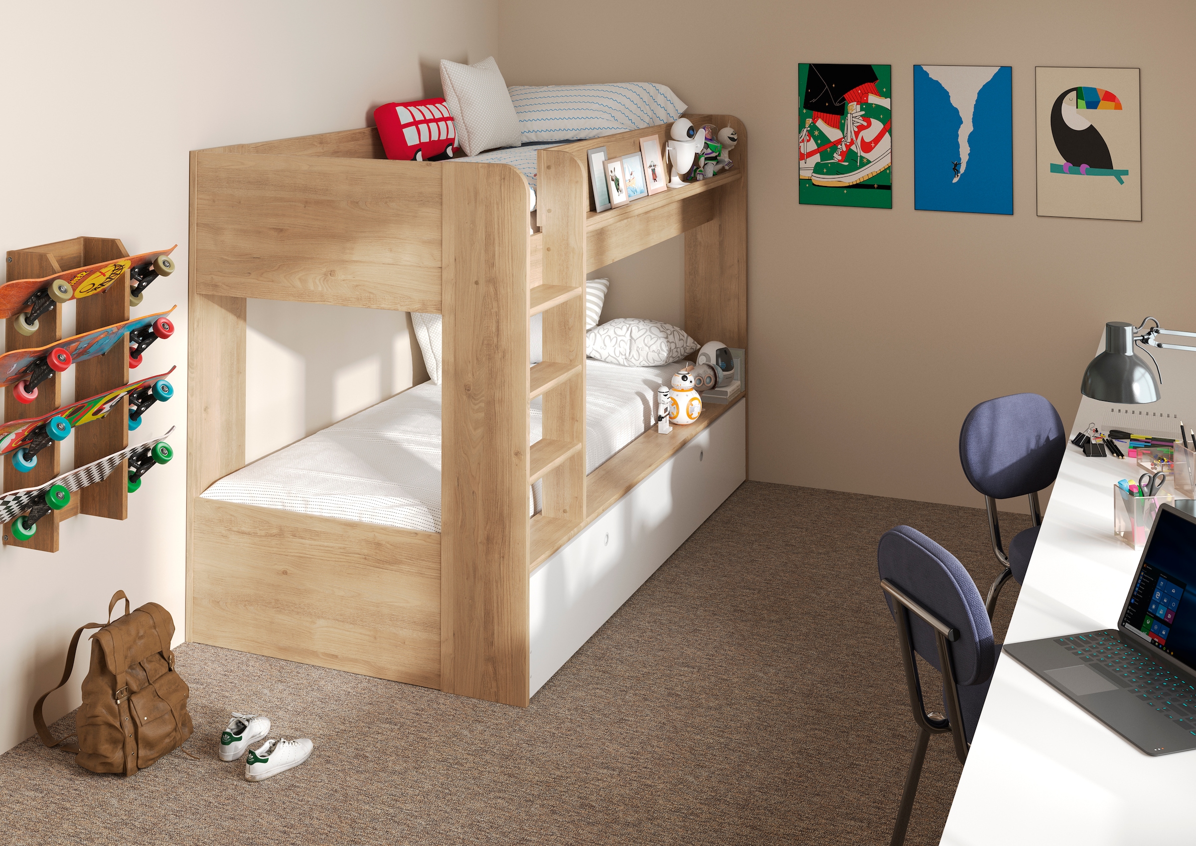 Gami Etagenbett »ETAGENBETT MATIS«, Praktisches Etagenbett