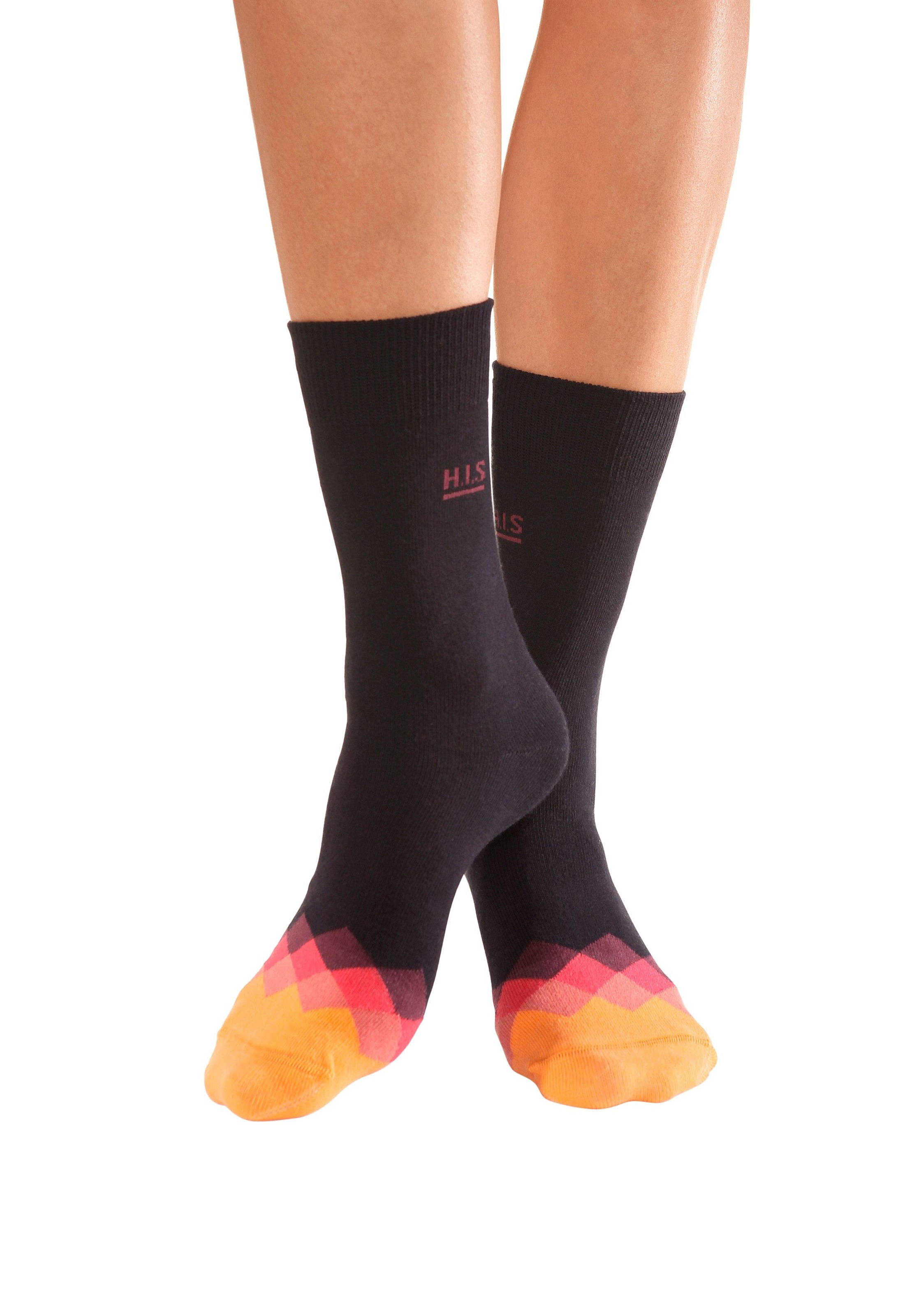 H.I.S Socken (7 Paar) mit tollen Farbmuster an der Spitze | BAUR