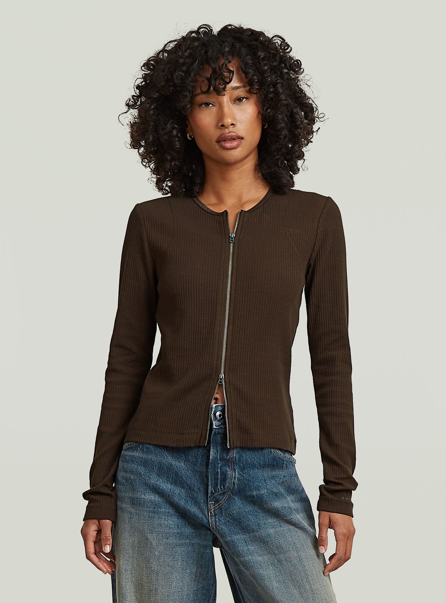 G-STAR T-Shirt "2 Way Slim Rib T-Shirt" günstig online kaufen