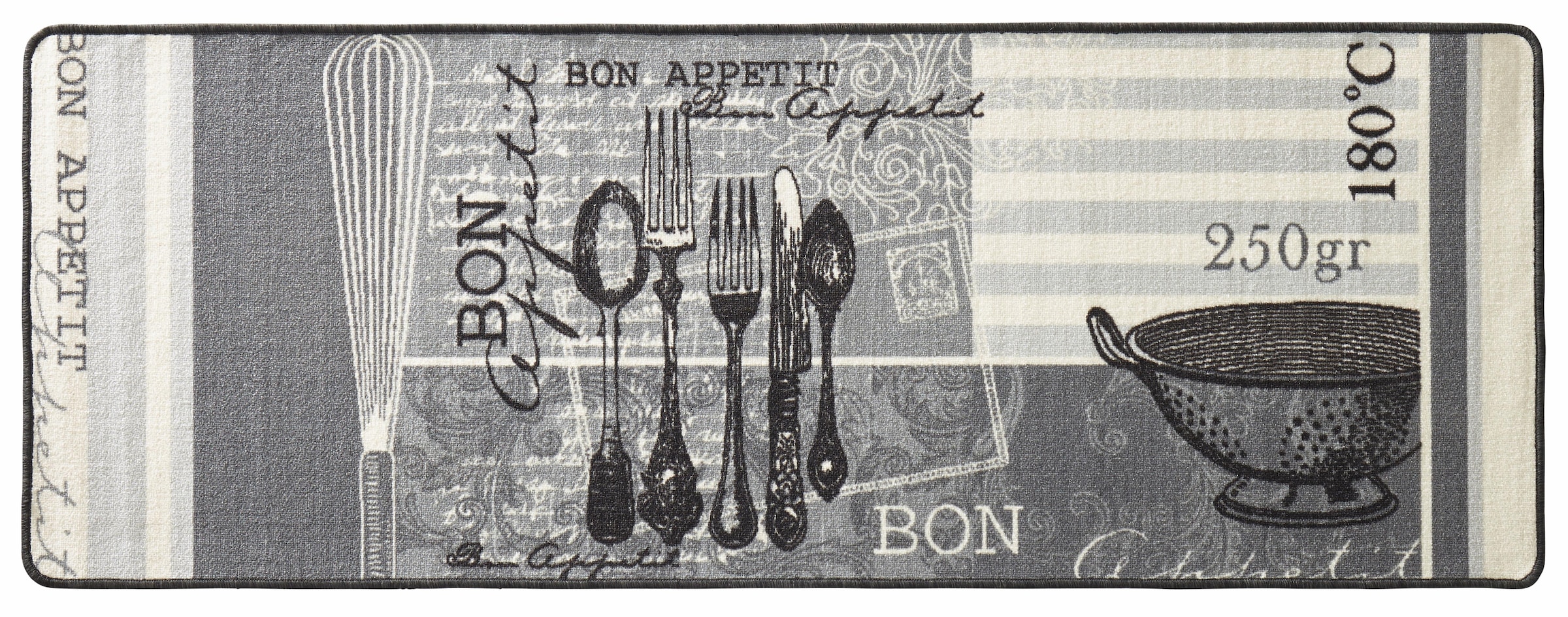 HANSE Home Küchenläufer »Bon Appetit«, rechteckig, 5 mm Höhe, Läufer, Rutschfest, Küchenteppich, Küche, Teppich, Pflegeleicht