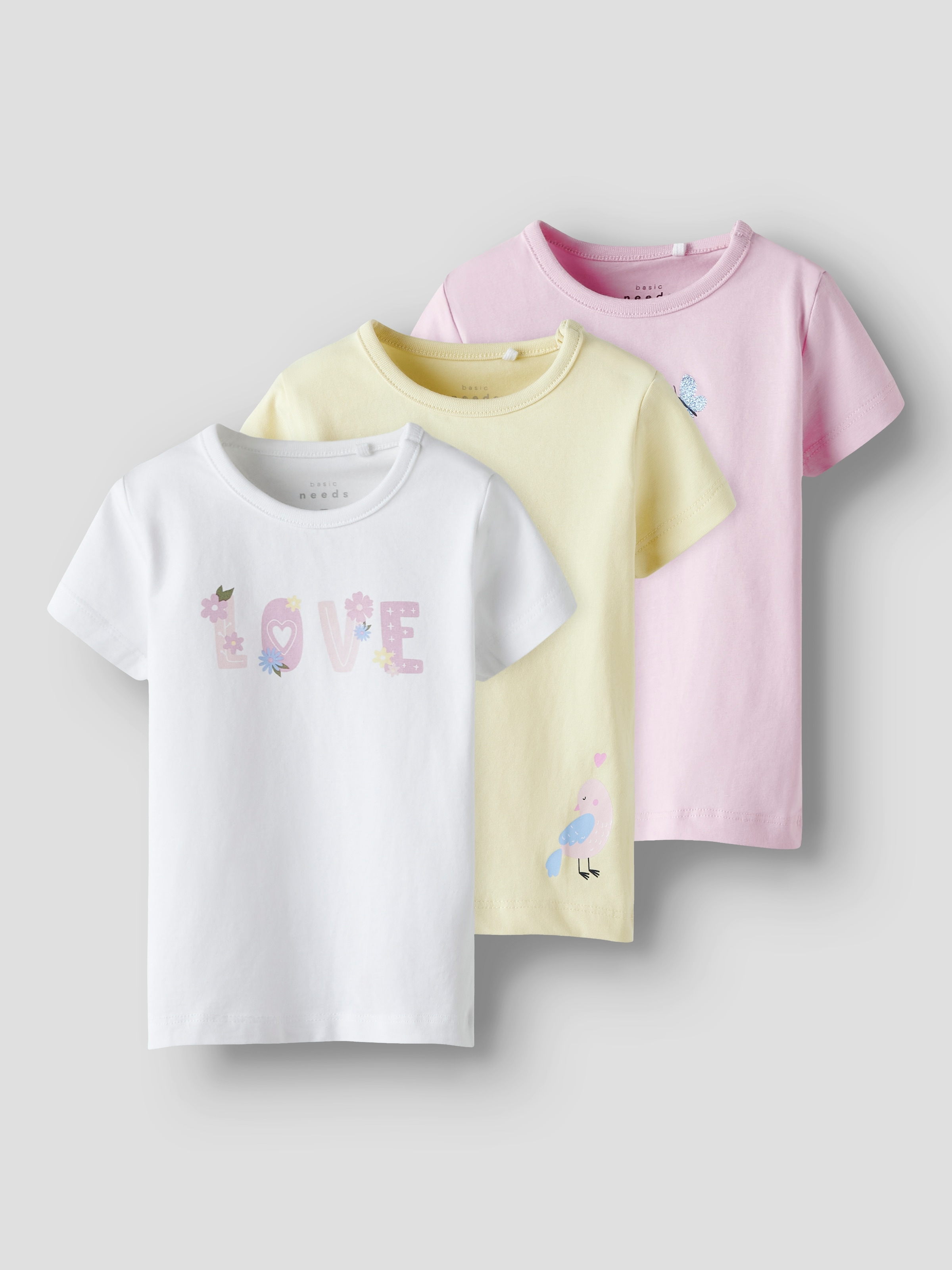 Name It Kurzarmshirt »NBFVUBIE 3P SS TOP BOX«, (Packung, 3 tlg.)