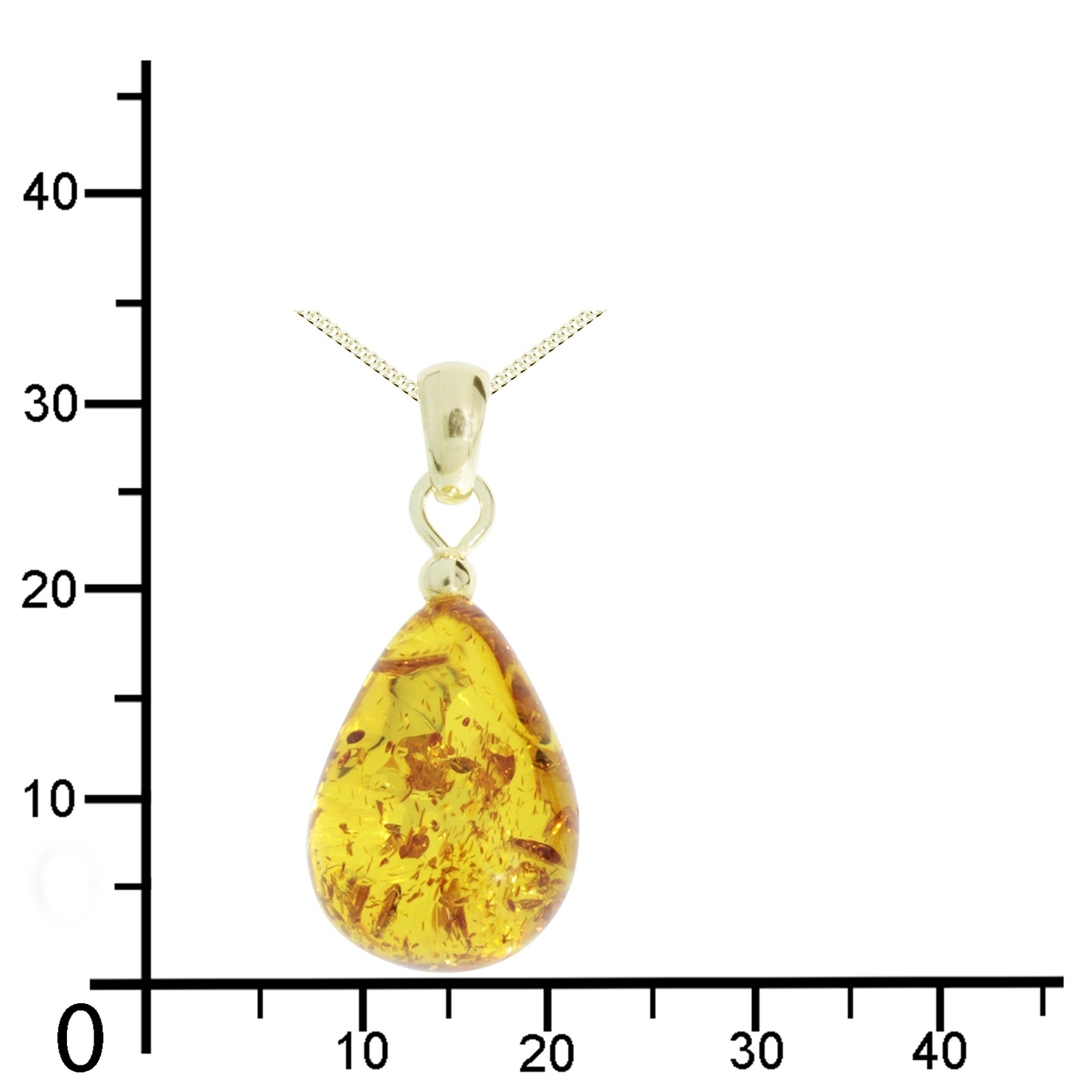 OSTSEE-SCHMUCK Kette mit Anhänger »Ostsee-Schmuck Kette mit Anhänger Tropfen ca. 20 mm lang«, (2 tlg.)