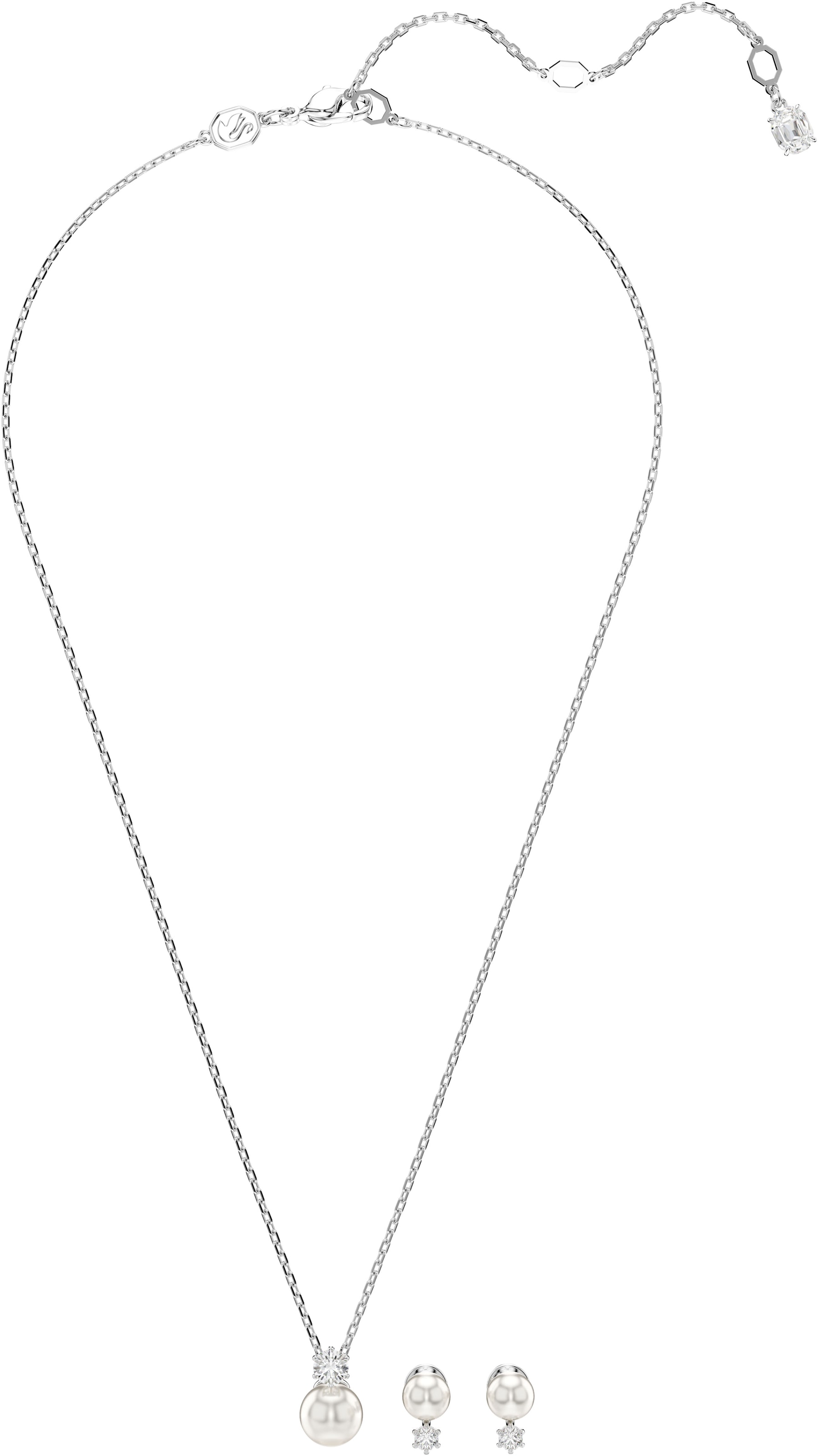 Swarovski Ohrring und Ketten Set »Schmuckset Multipack Schmuck Geschenk Matrix, 5689624«, (Set, 3 tlg.), mit Swarovski® Kristallen, mit Swarovski® Perle