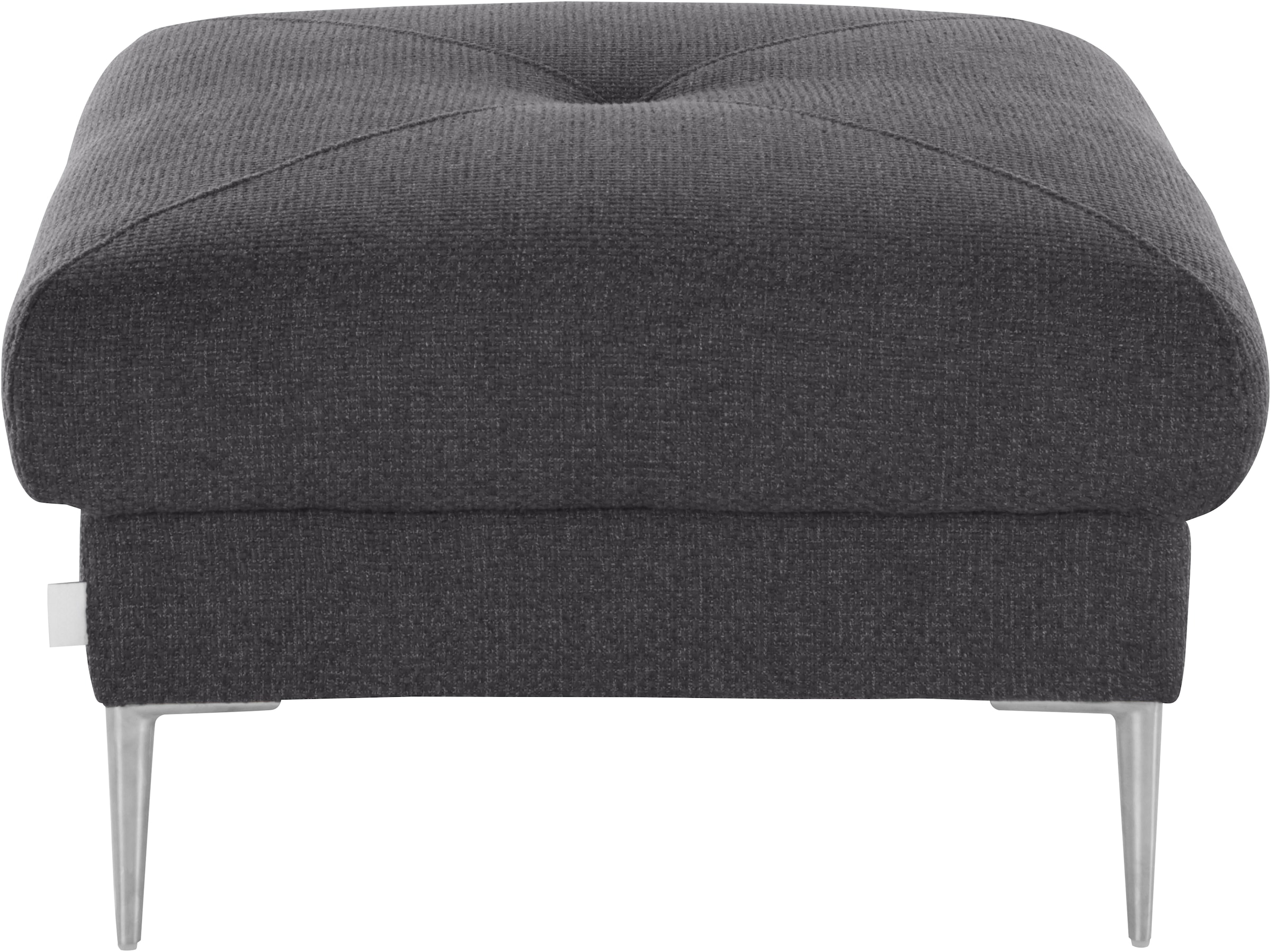 TRENDMANUFAKTUR Hocker »Chilltime, elegant und bequem durch Komfortsitzhöhe 46cm, hoher Fuß«, mit eleganter Kreuznaht auf der Sitzfläche