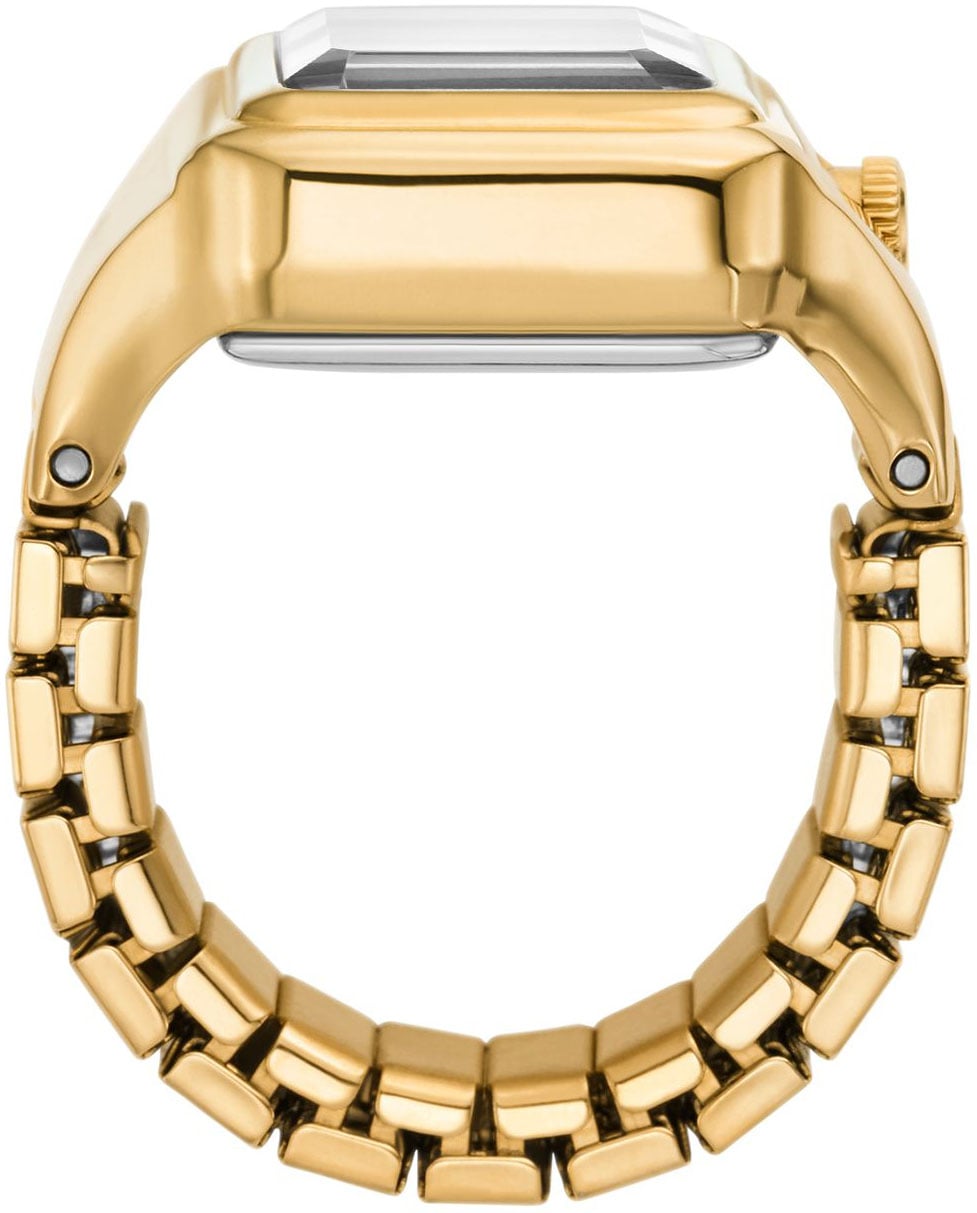 Fossil Uhrenring »RAQUEL WATCH RING«, Armbanduhr, Damenuhr, Edelstahlarmband, analog
