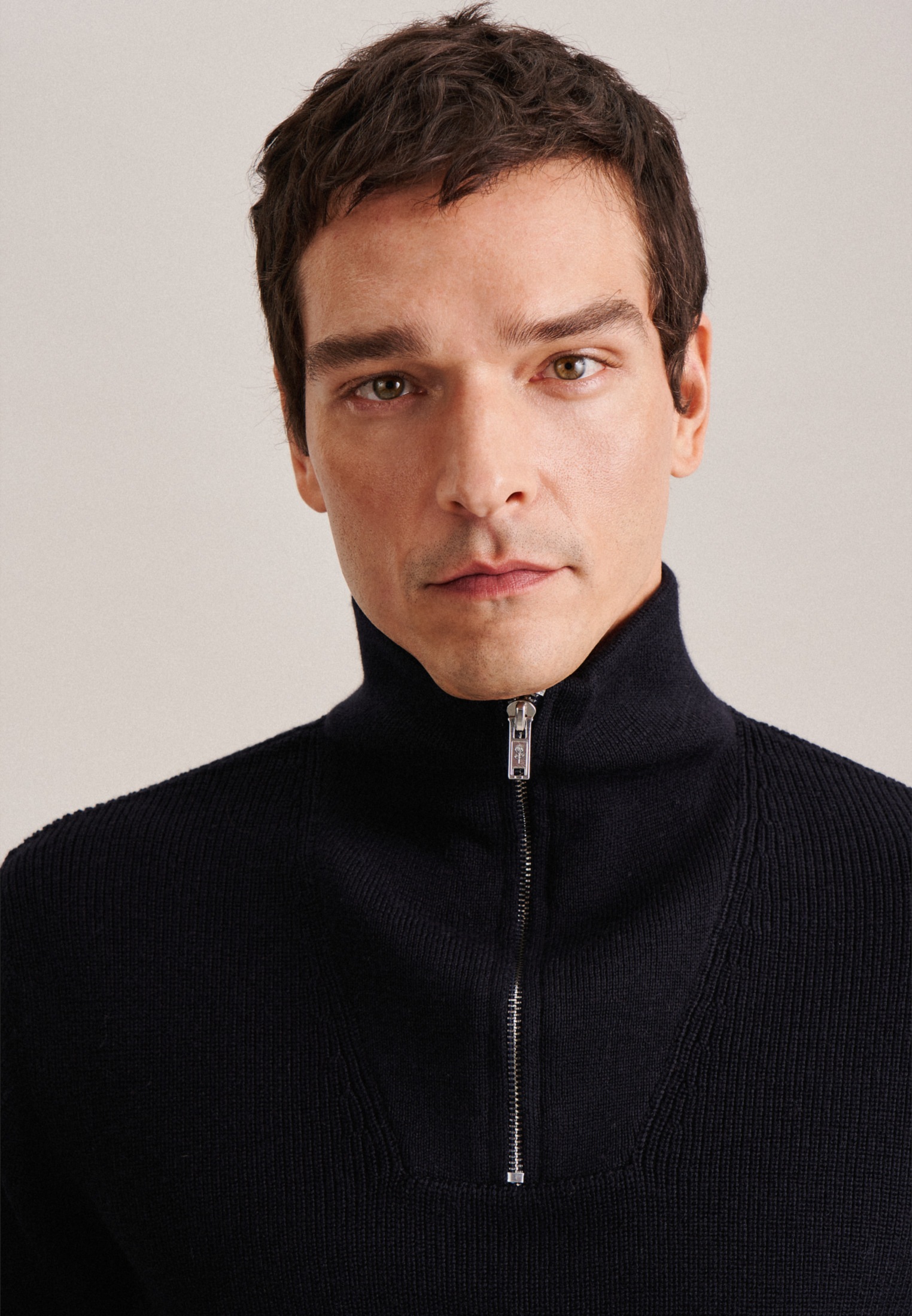 seidensticker Strickpullover »Regular«, Langarm Stehkragen Uni