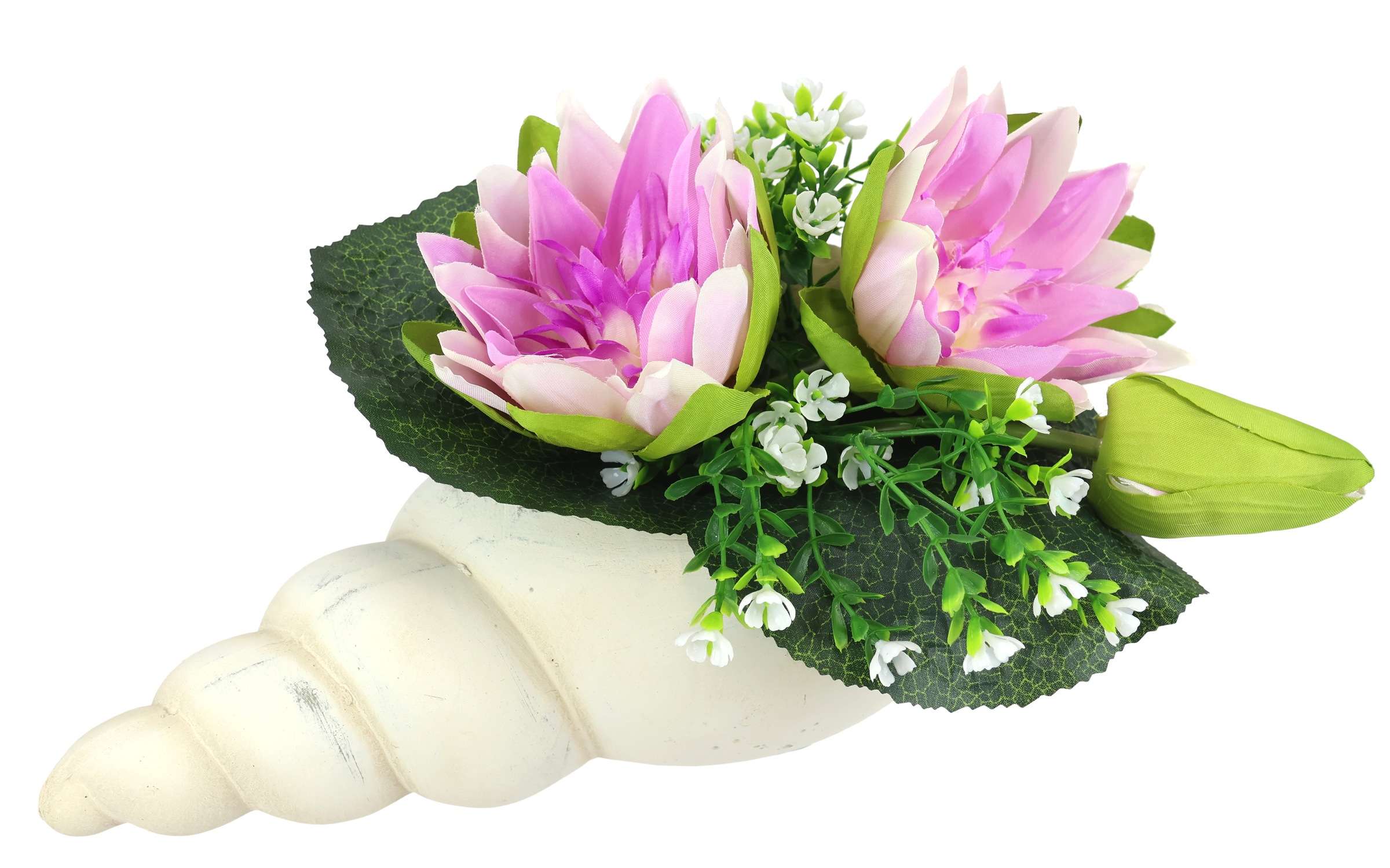 I.GE.A. Kunstblume "Lotus in Muschel-Topf", Künstliche Seerosen-Arrangement günstig online kaufen