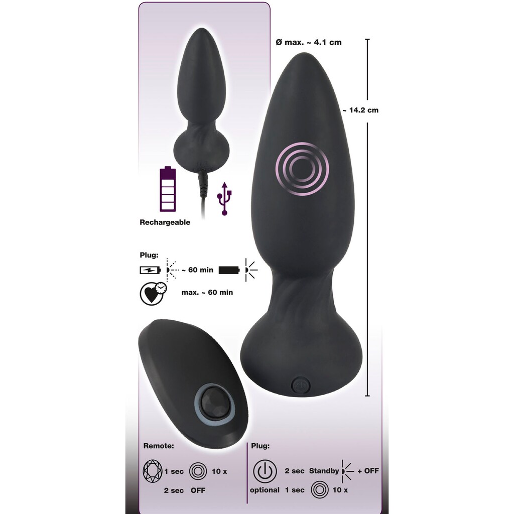 BLACK VELVETS Analplug »Vibrating Plug«