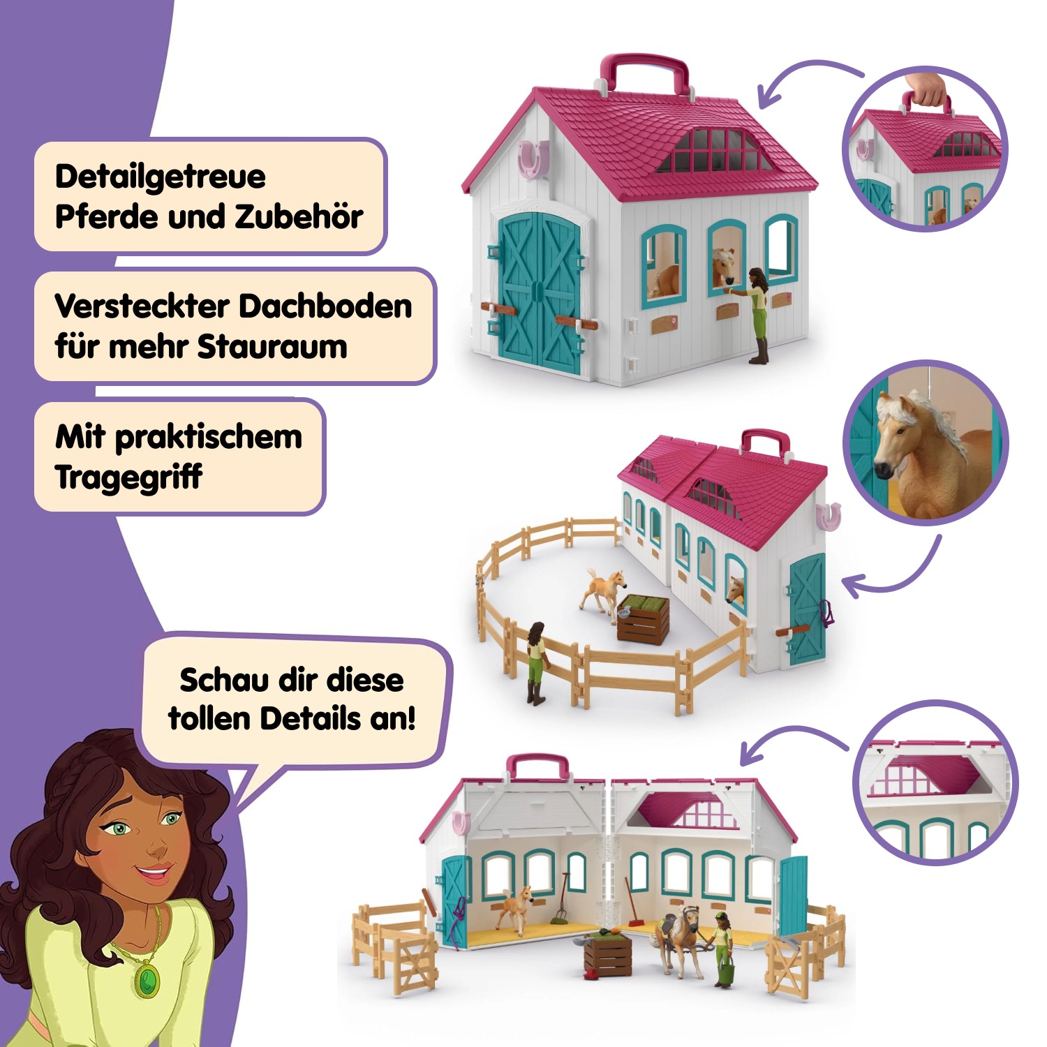 Schleich® Spielwelt »HORSE CLUB, Offenstall -Kleines Hufeisen (42703)« Made in Europe