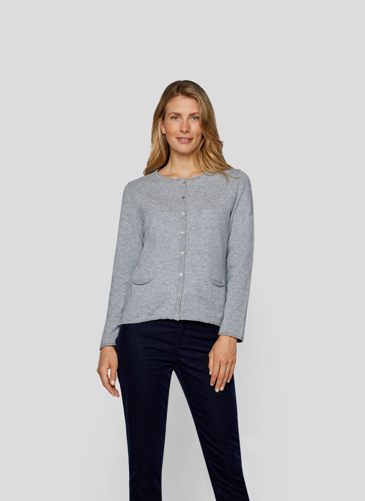 RABE Damen Strickjacke "Strickjacke", grau, Gr. 46, unifarben, 100%Kaschmir, Strickjacken