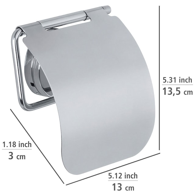 WENKO Toilettenpapierhalter »Static-Loc® Plus Osimo«, mit Deckel, Befestigen  ohne Bohren | BAUR