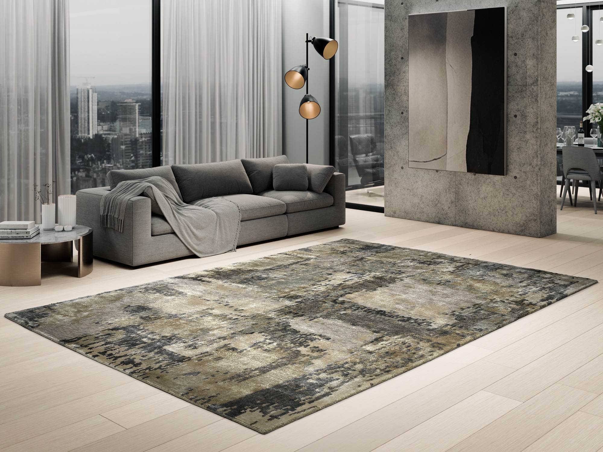OCI DIE TEPPICHMARKE Teppich "WESTSIDE PALUNG" rechteckig 12 mm Höhe handgeknüpfter echter original Nepal Design Kurzflor Teppich, dezent