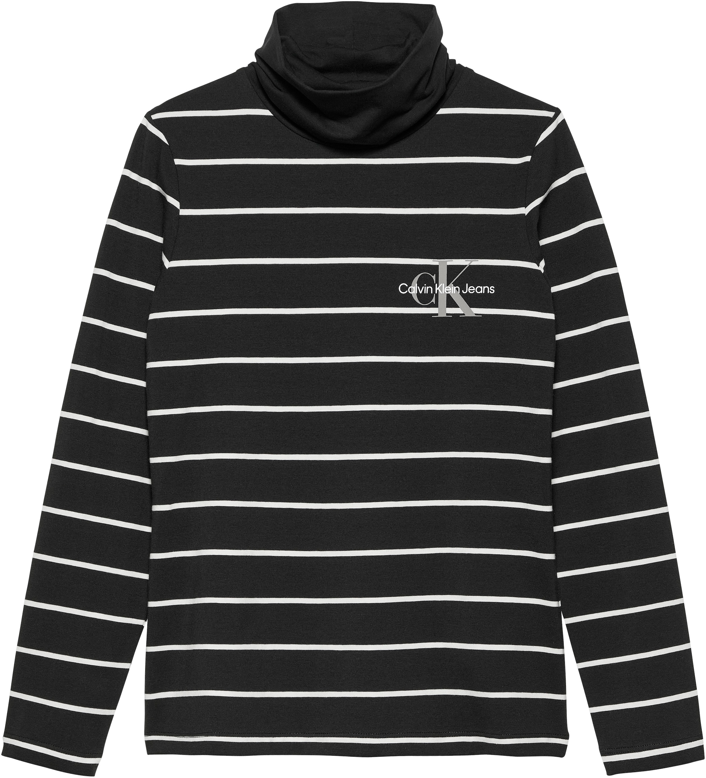 Calvin Klein Jeans Rollkragenshirt »Slim Roll Neck Stripe Ls T-Shirt« für Kinder bis 16 Jahre und mit Logoschriftzug