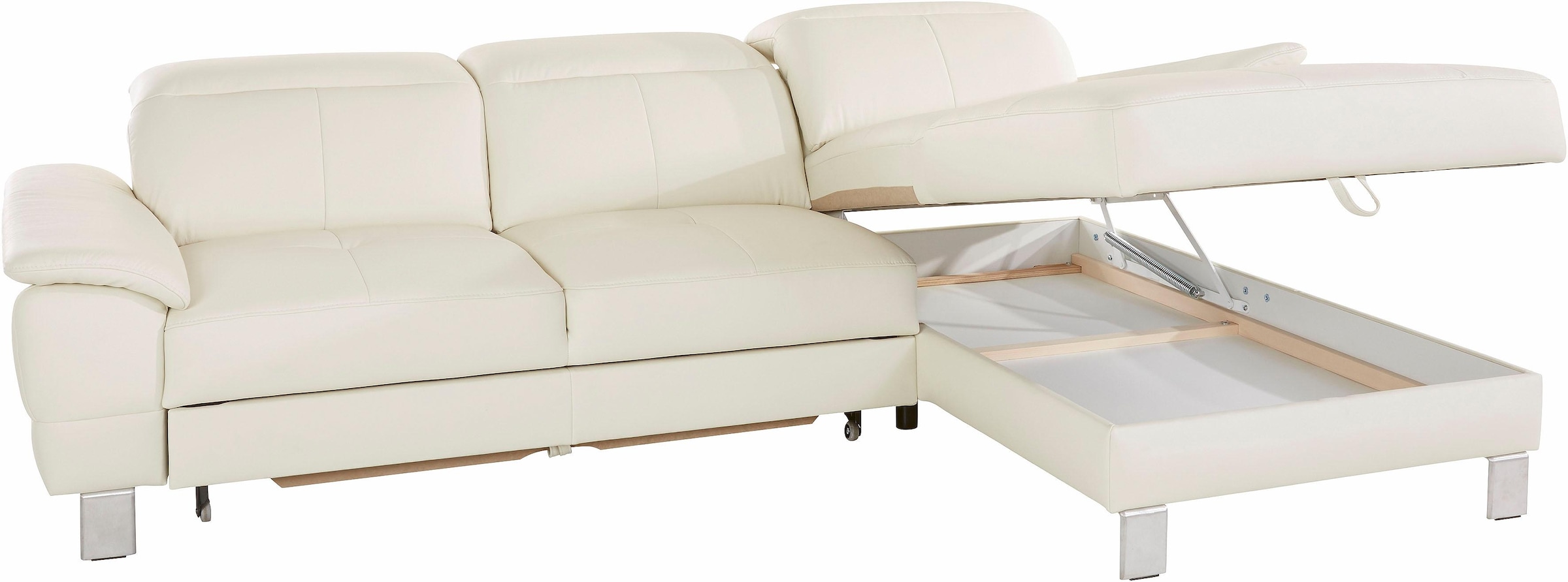 exxpo - sofa fashion Ecksofa »Mantua 2, inkl. Kopf- bzw. Rückenverstellung, bequem, L-Form«, wahlweise mit Bettfunktion und Bettkasten, tolle Verarbeitungsdetails