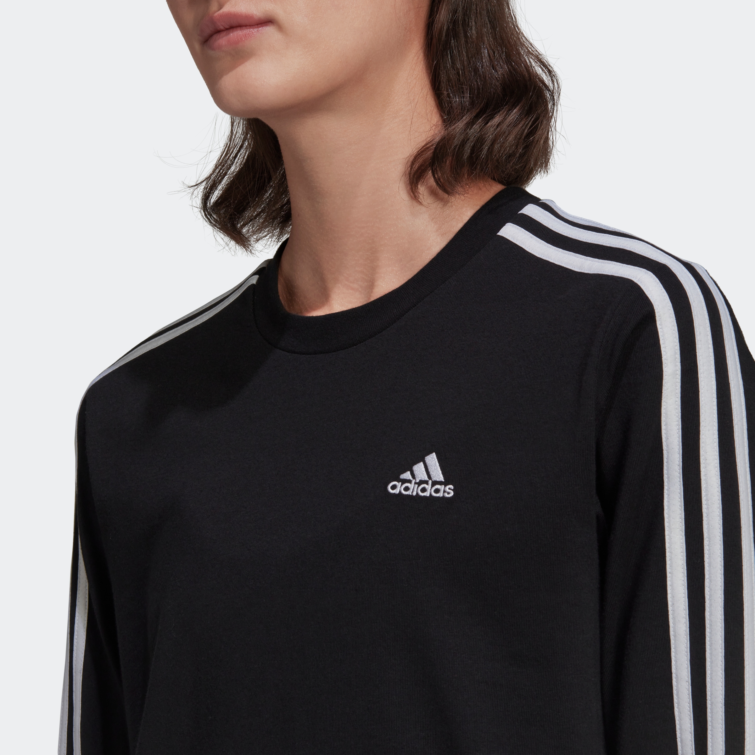 adidas Sportswear Langarmshirt »ESSENTIALS 3STREIFEN LONGSLEEVE«