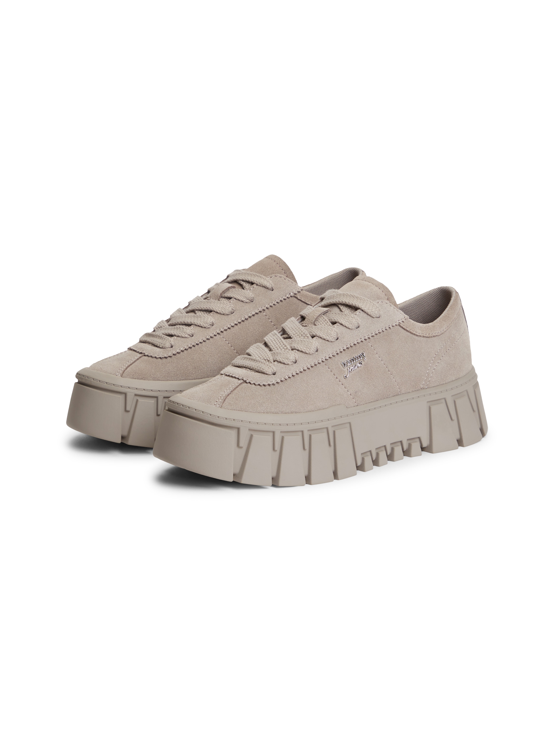 Tommy Jeans Plateausneaker "TJW PLATFORM SNEAKER SUEDE" Freizeitschuh, Halbschuh, Schnürschuh mit markanter Plateausohle