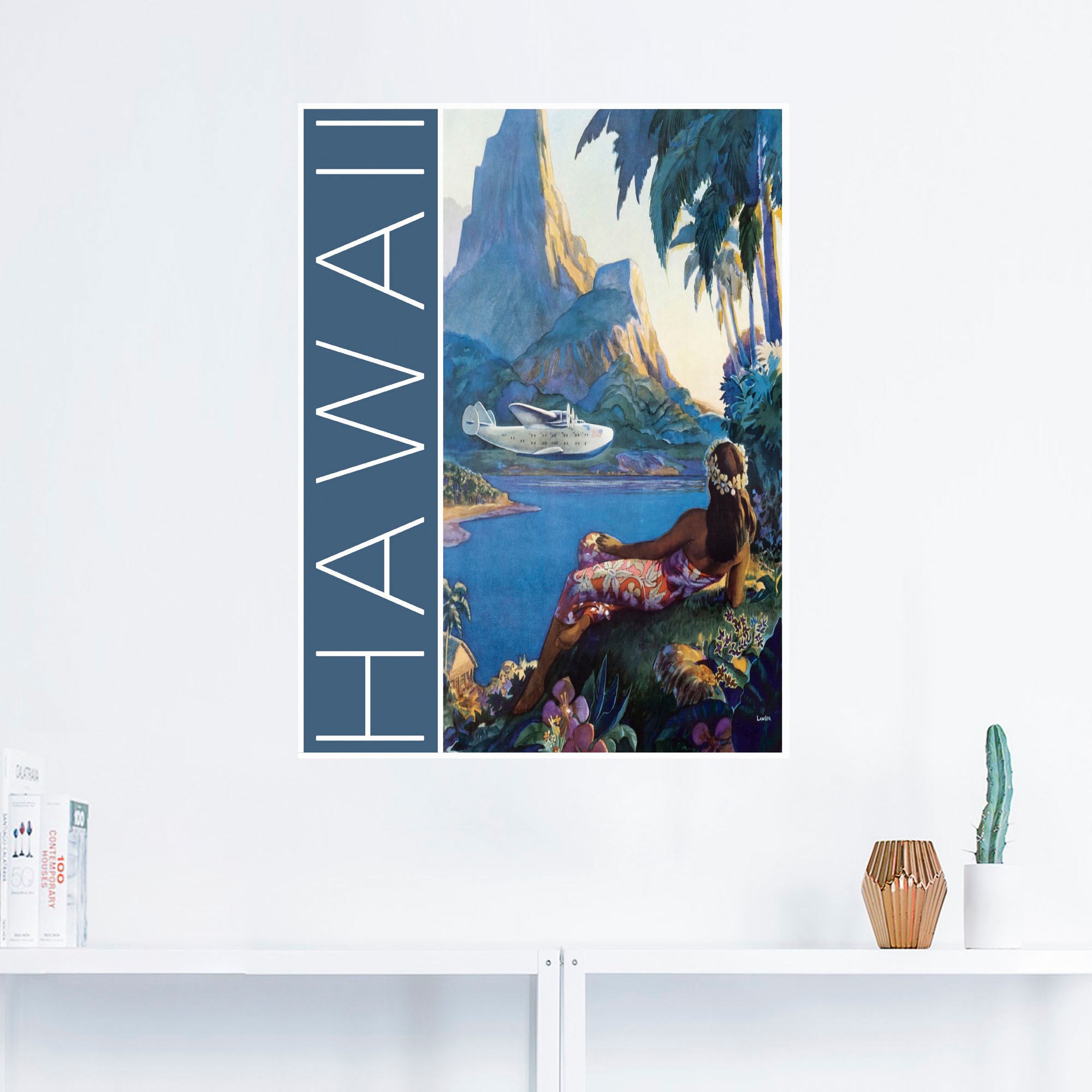 Artland Poster »Hawaii Vintage Reiseplakat«, Amerika, (1 St.), als Alubild, Leinwandbild, Wandaufkleber oder Poster in versch. Größen