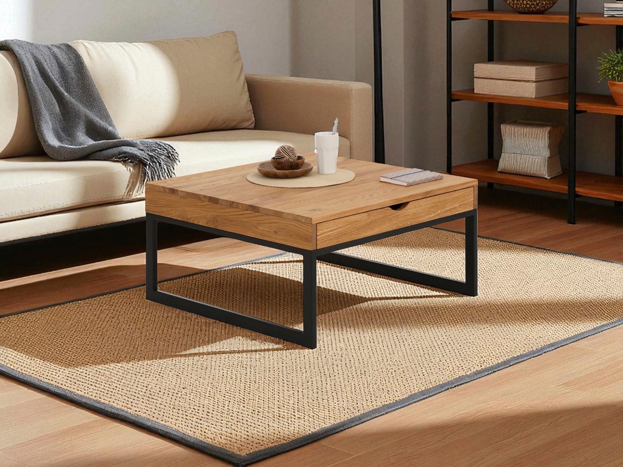 Home affaire Couchtisch "Betula" B/T/H: 80/80/40 cm, zertifiziertes Massivh günstig online kaufen