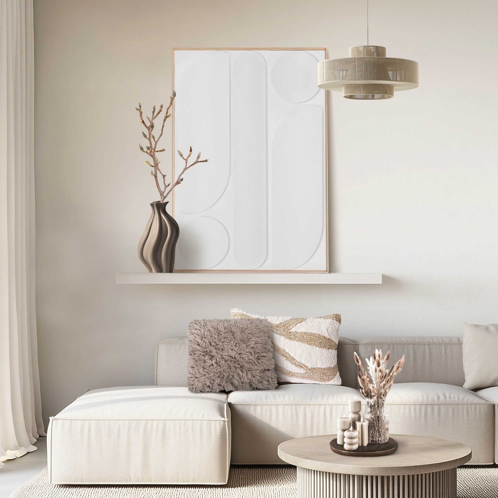 Reinders Wandbild "Weißes abstraktes", Schlafzimmer - Weiß - MDF - Abstrakt günstig online kaufen