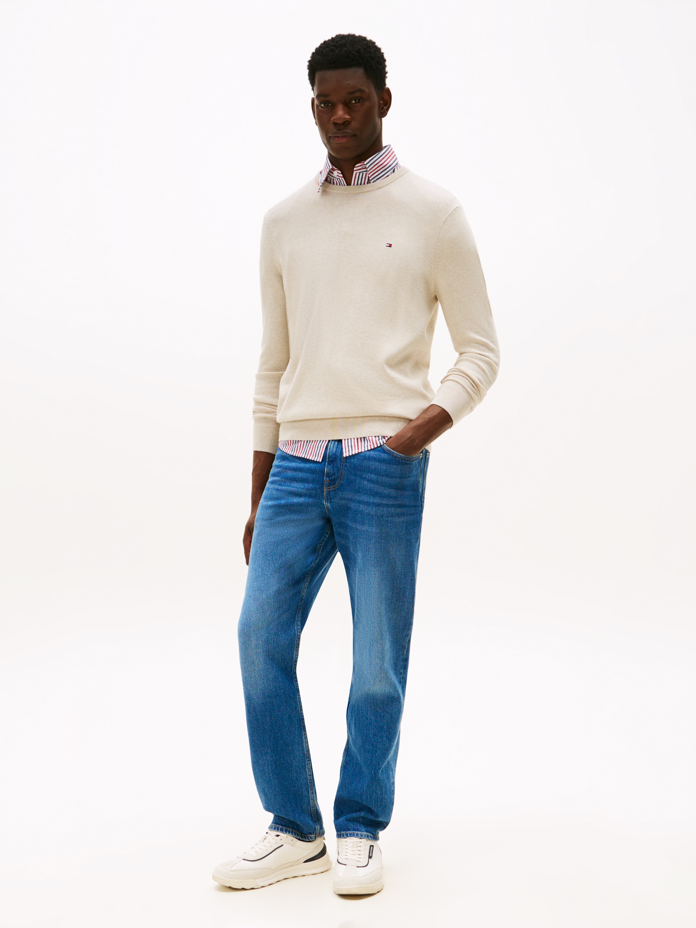 Tommy Hilfiger Rundhalspullover "ESSENTIAL COTTON CREW NECK" Crewneck Regul günstig online kaufen