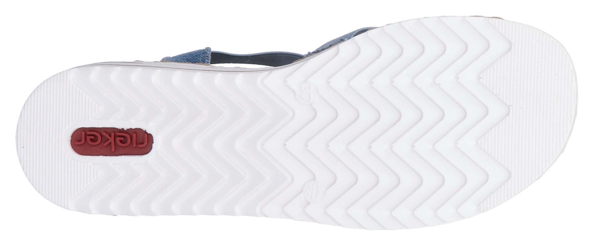 Rieker Keilsandalette, Sommerschuh, Sandale, Plateau, Urlaubschuh mit seitlichen Gummizügen