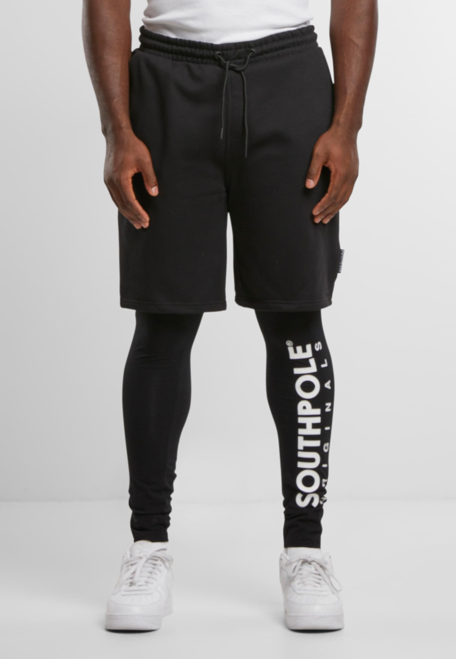 Southpole Stoffhose »Southpole Herren Southpole Fleece Shorts with Leggings«, (1 tlg.)