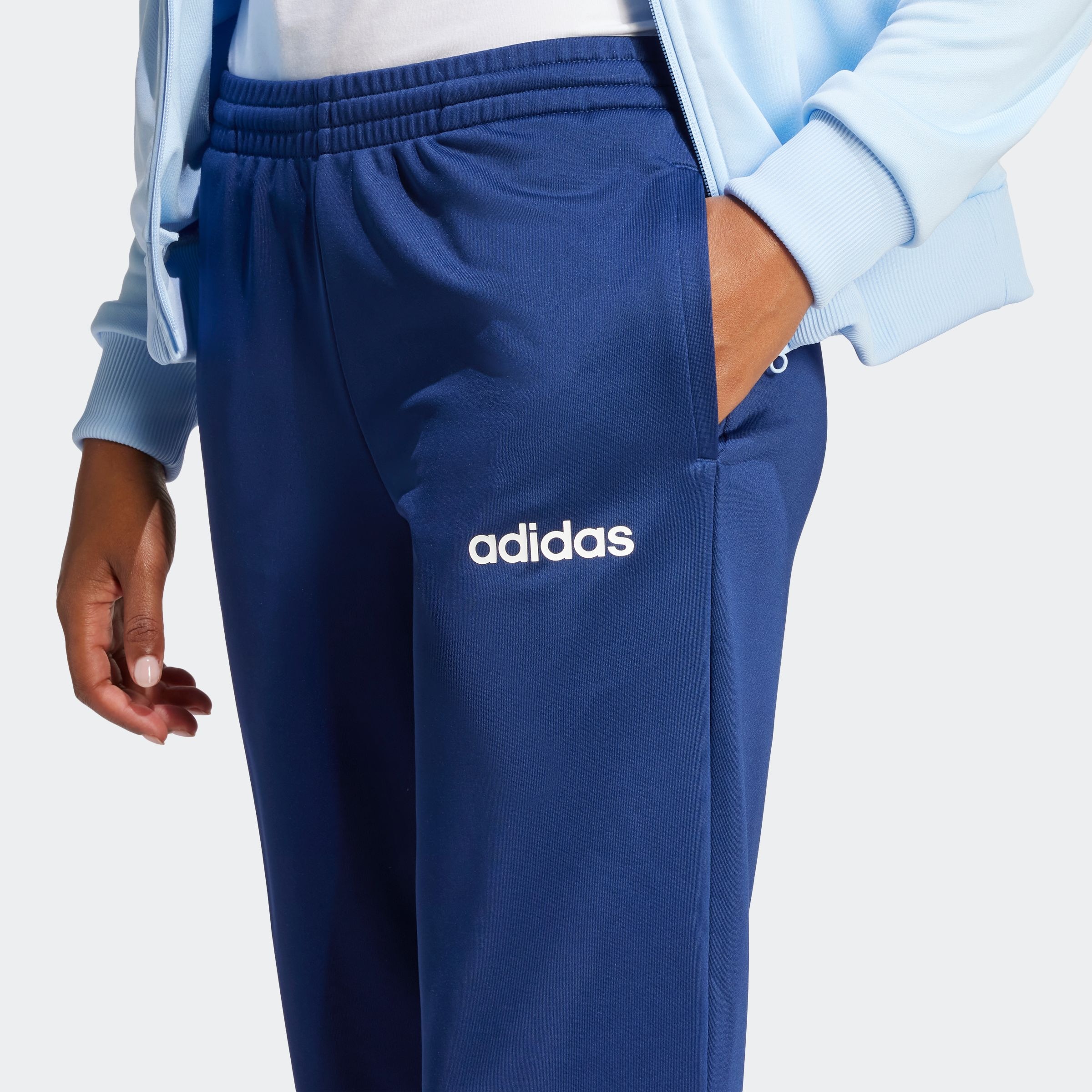 adidas Sportswear Trainingsanzug »W LINEAR TS«, (2 tlg.), Trainingsjacke mit Kapuze, Tracksuit