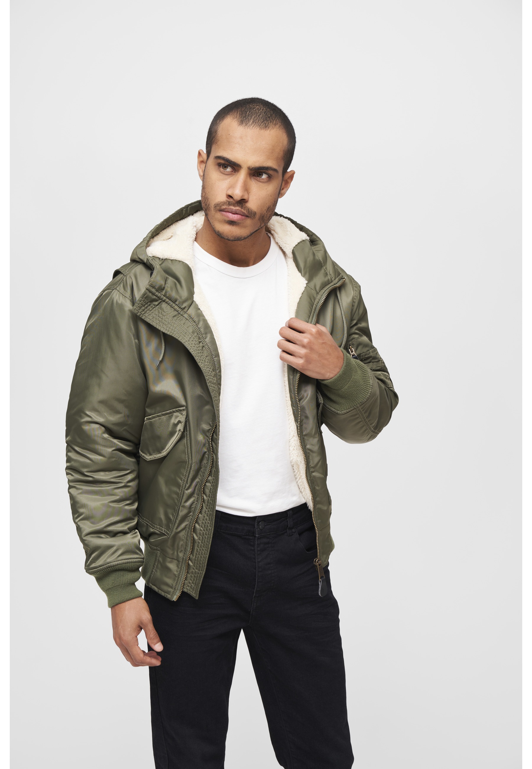 Brandit Bomberjacke »Brandit Herren CWU Jacket hooded« 1 Stk. tlg. mit Kapuze