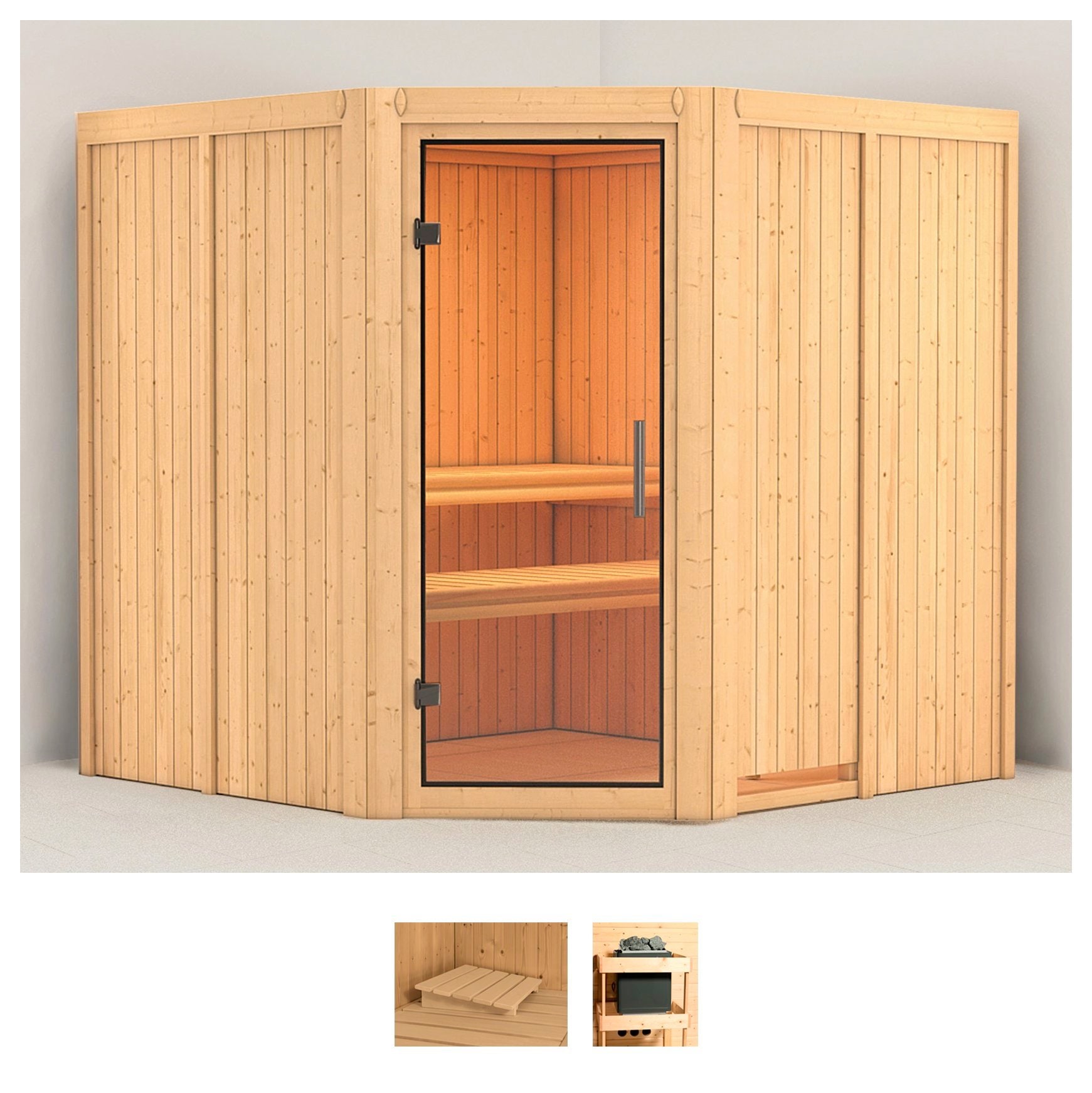Karibu Sauna "Jarin" Set, ohne Ofen