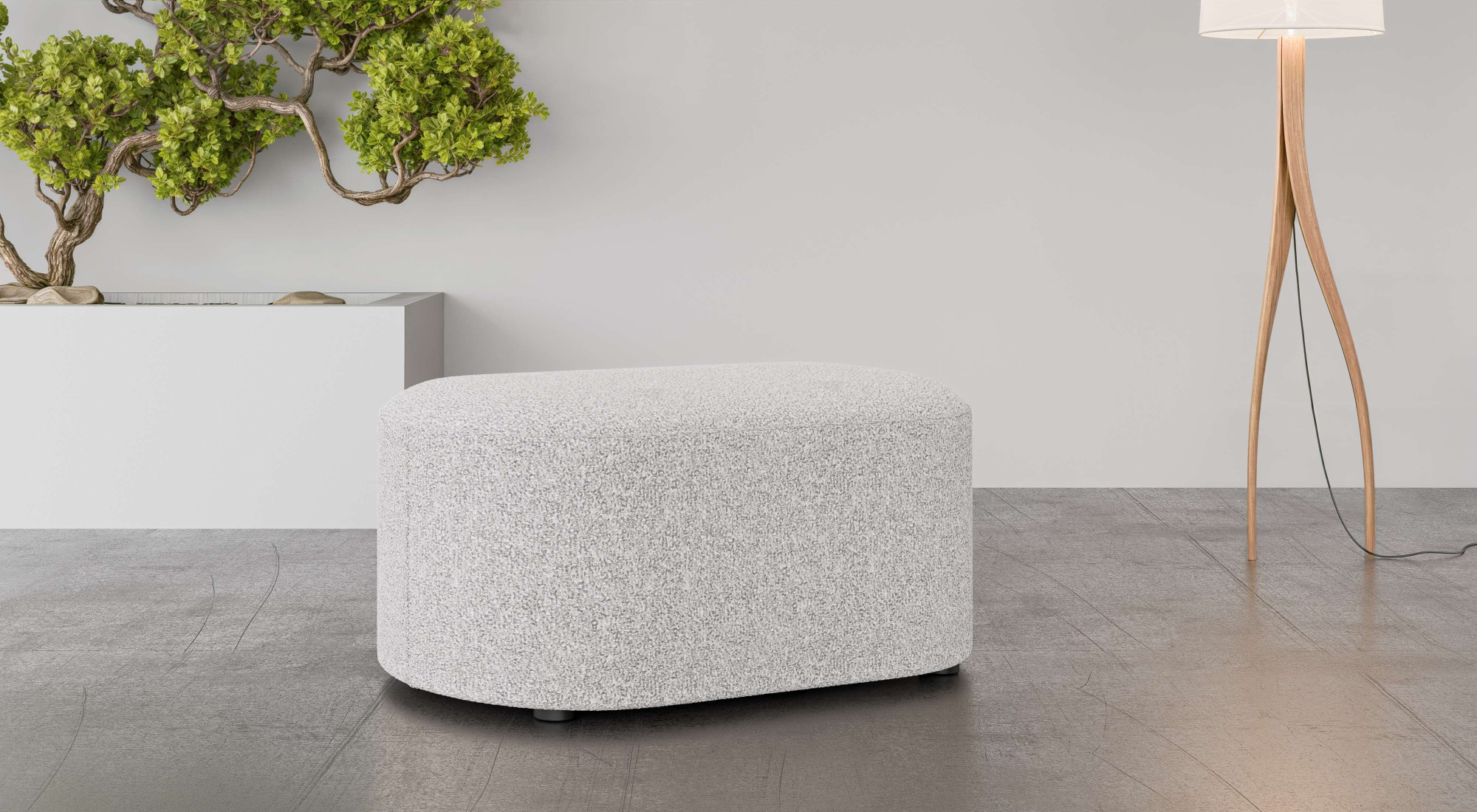 OTTO home Polsterhocker "Polsterhocker Tvinne, mit Wellenunterfederung" passend zum Ecksofa, auch in Bouclé, B/T/H: 90/50/44 cm