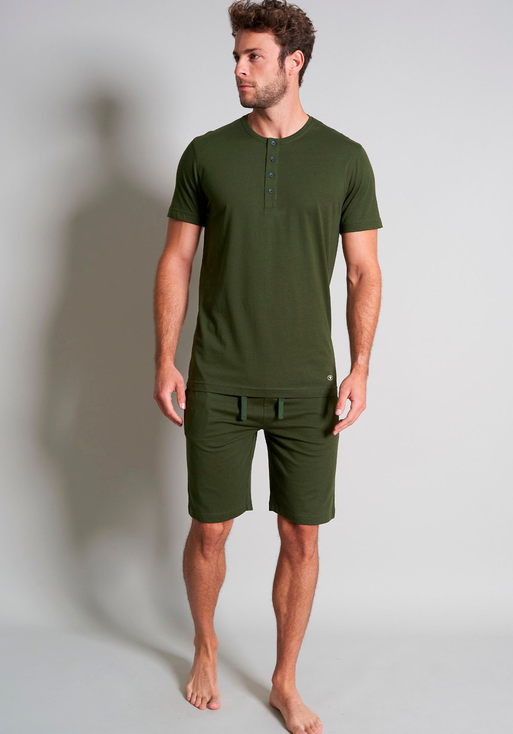 TOM TAILOR T-Shirt »Cansas«, Knopfleiste vorn, Rundhalsausschnitt, Kurzarm