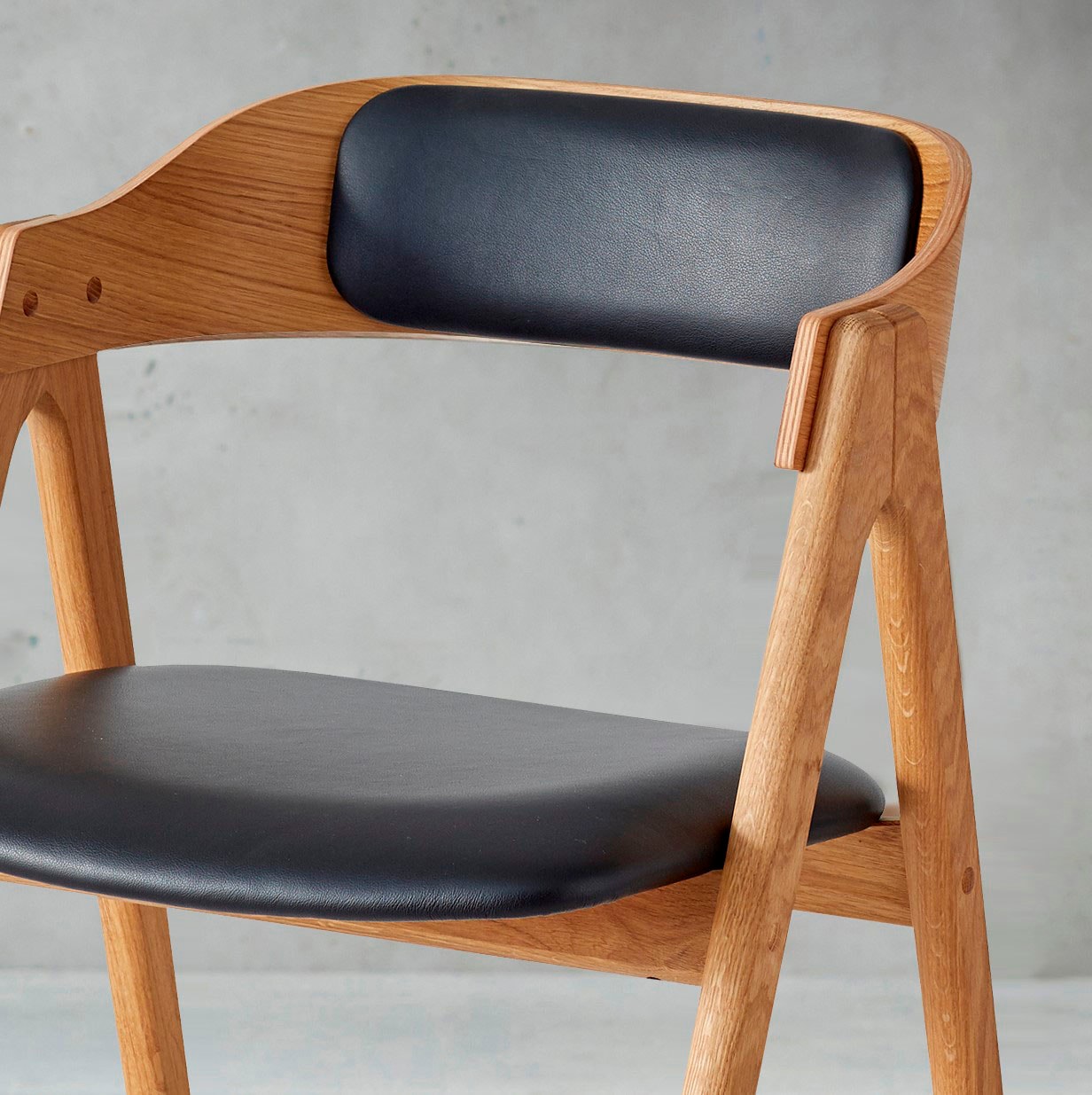 Hammel Furniture Holzstuhl »Findahl by Hammel Mette«, (Set), 2 St., Massivholz, mit Sitz und Rückenpolster aus Leder