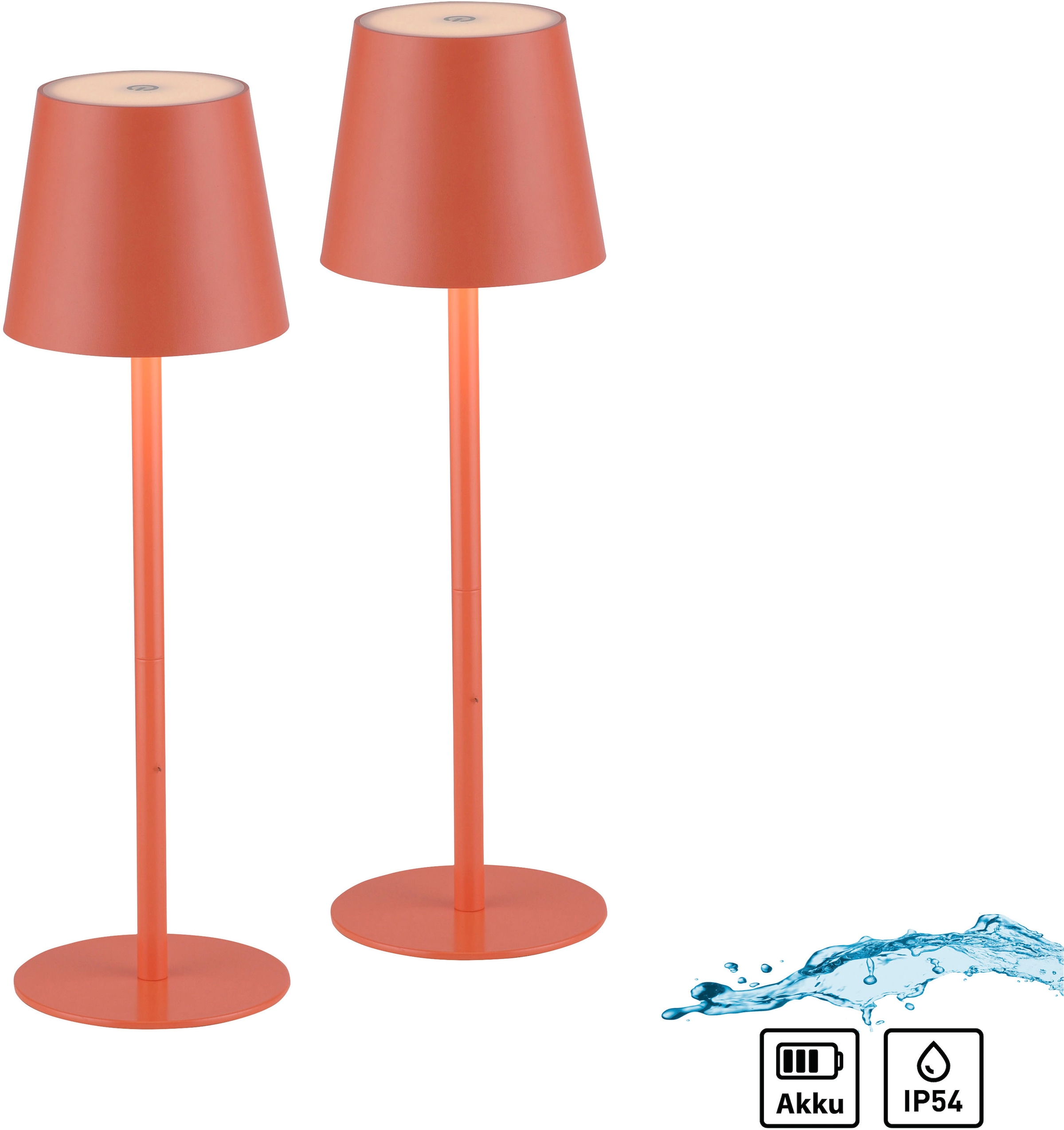 JUST LIGHT LED Tischleuchte »EURIA, 2er Set« LED-Board 2 Stk. Warmweiß LED Akku Tischlampe
