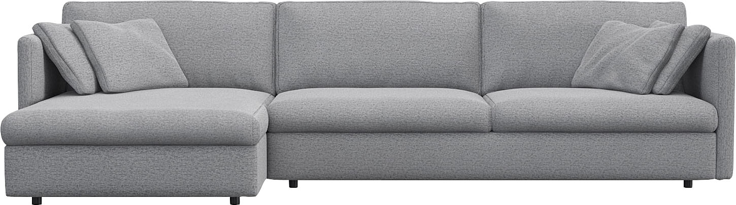FLEXLUX Ecksofa "Lovane" Weich & anschmiegsam, große Sitztiefe auf Kaltschaum, Dekokissen inkl.
