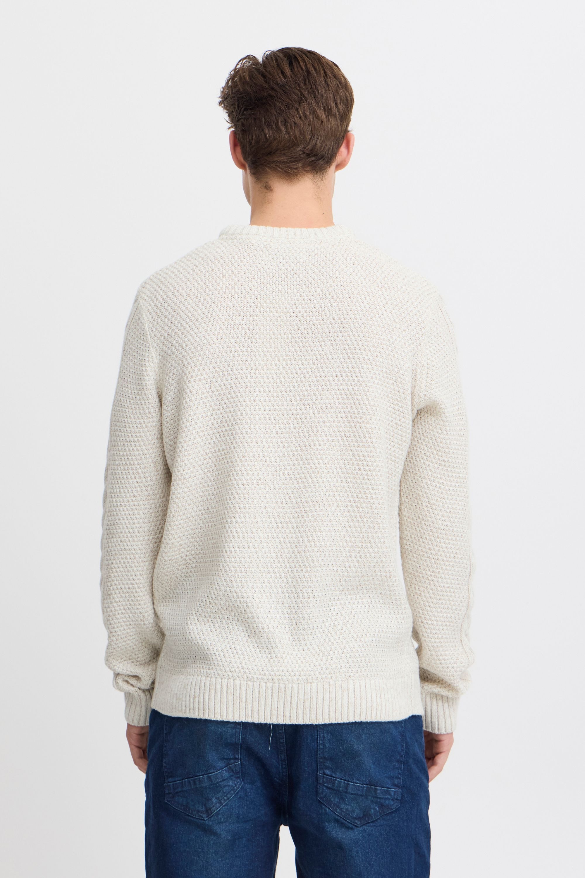 Strickpullover BLEND "BHPullover", Herren, Gr. XL, vanilla ice, Grobstrick, 80% Polyacryl, 20% Baumwolle, Basic, regular fit normal, Rundhals, Pullover Strickpullover, Klassischer Grobstrickpullover 6