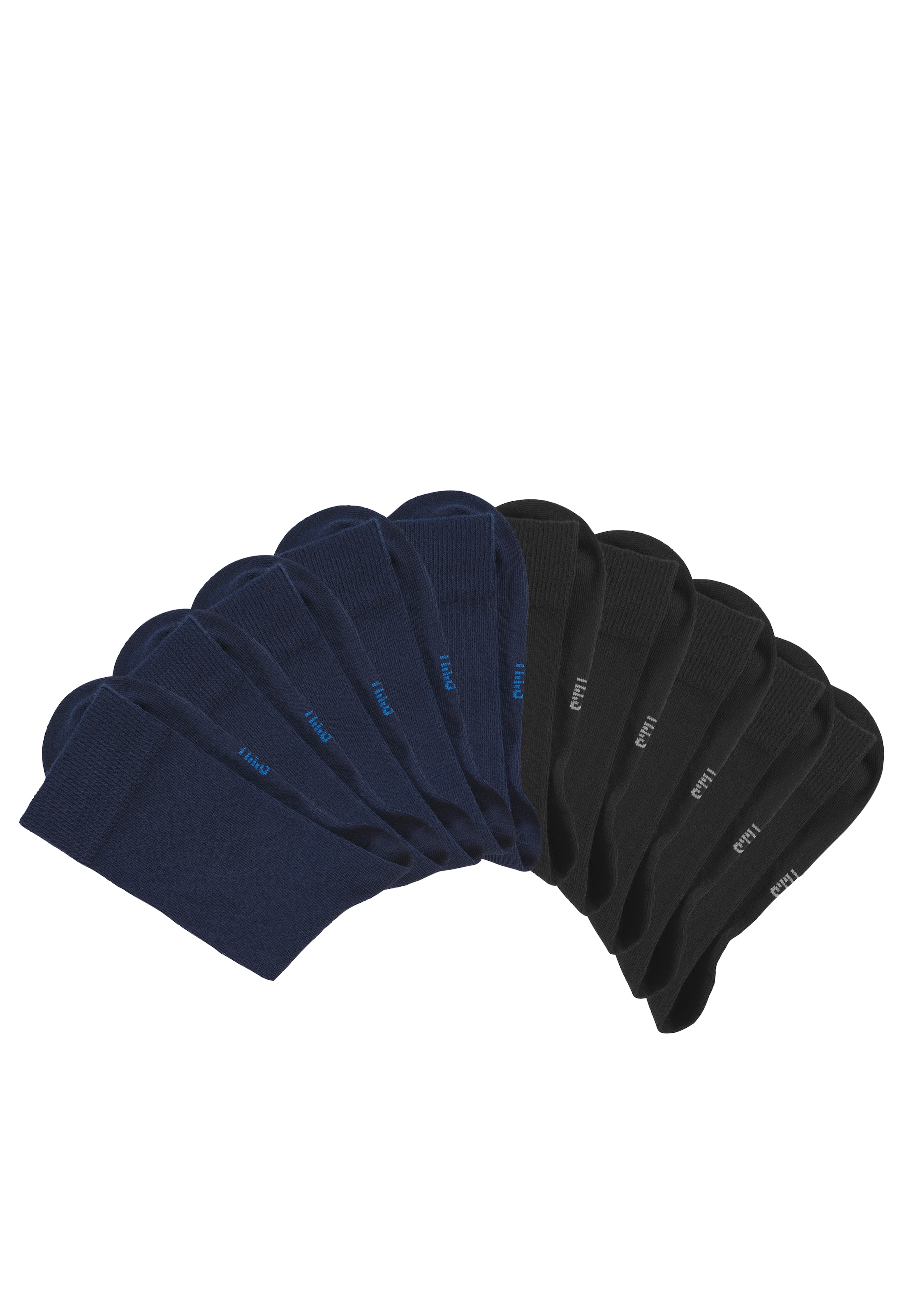 H.I.S Freizeitsocken »Damen und Herren Atmungsaktiver Baumwollanteil; Business, Basic« Packung, 10 Stk. tlg. mit weichen Rippbündchen