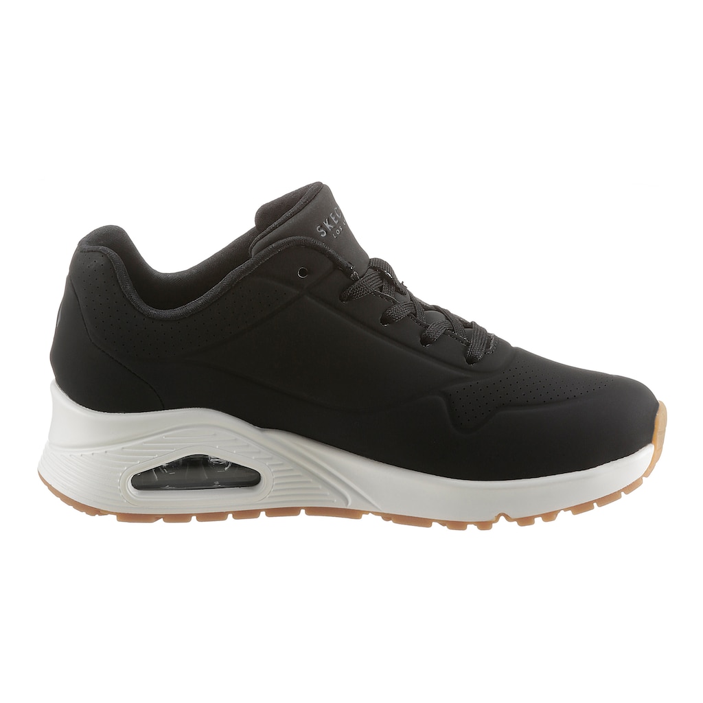 Skechers Wedgesneaker »Uno - Stand on Air«, mit feiner Perforation, Freizeitschuh, Halbschuh, Schnürschuh