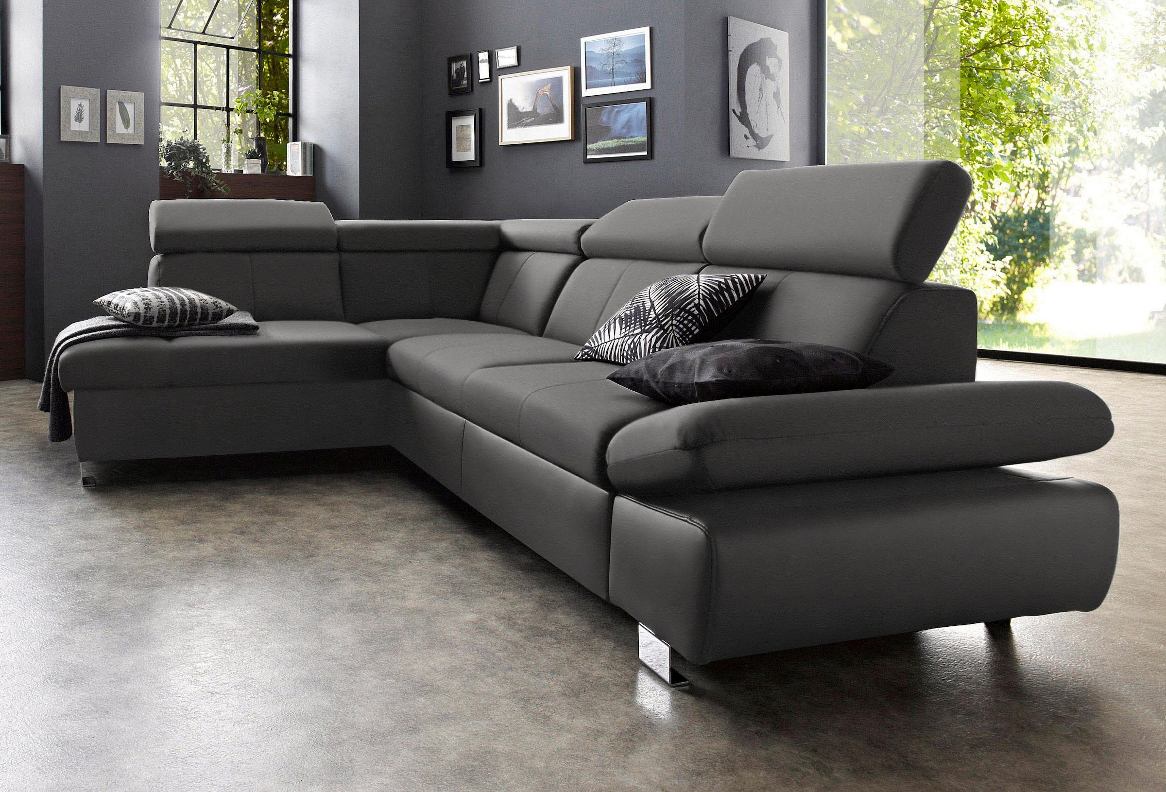 exxpo - sofa fashion Ecksofa "Happy, modern und bequem, L-Form", inkl. Kopf günstig online kaufen