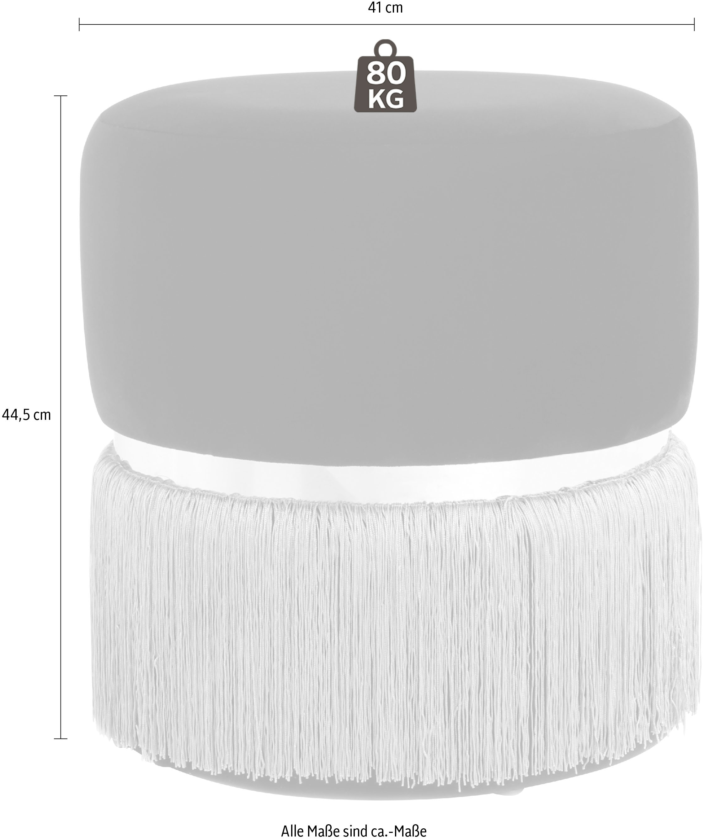 Kayoom Sitzhocker »Hocker Rebecca 825, Sitzpouf in runder Form,mit samtigem Bezug«, (1 St.), pflegeleicht, modern, vielseitig verwendbar, Sitzfläche gepolstert