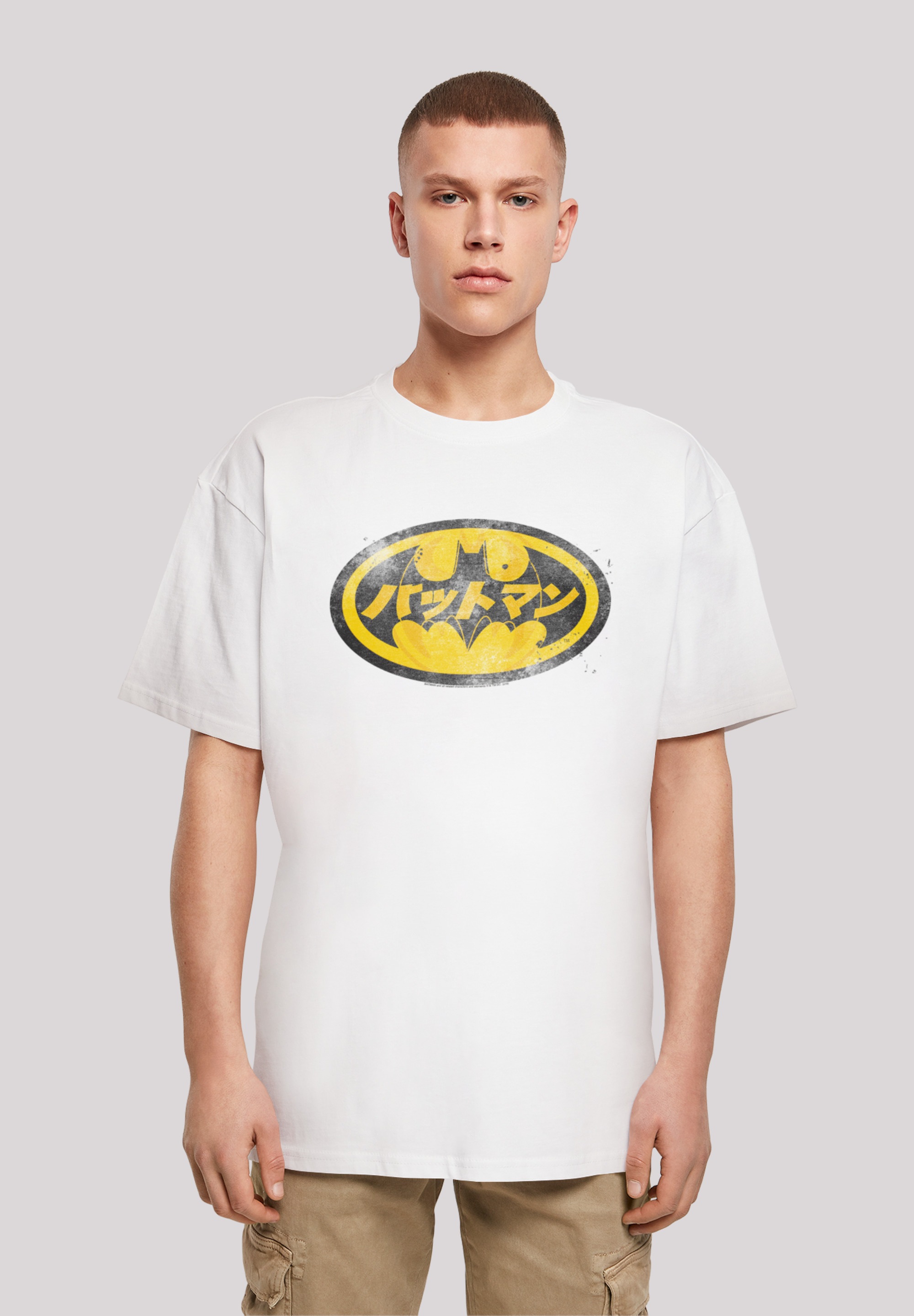 F4NT4STIC T-Shirt "DC Comics Batman Japanese Logo Yellow", Print