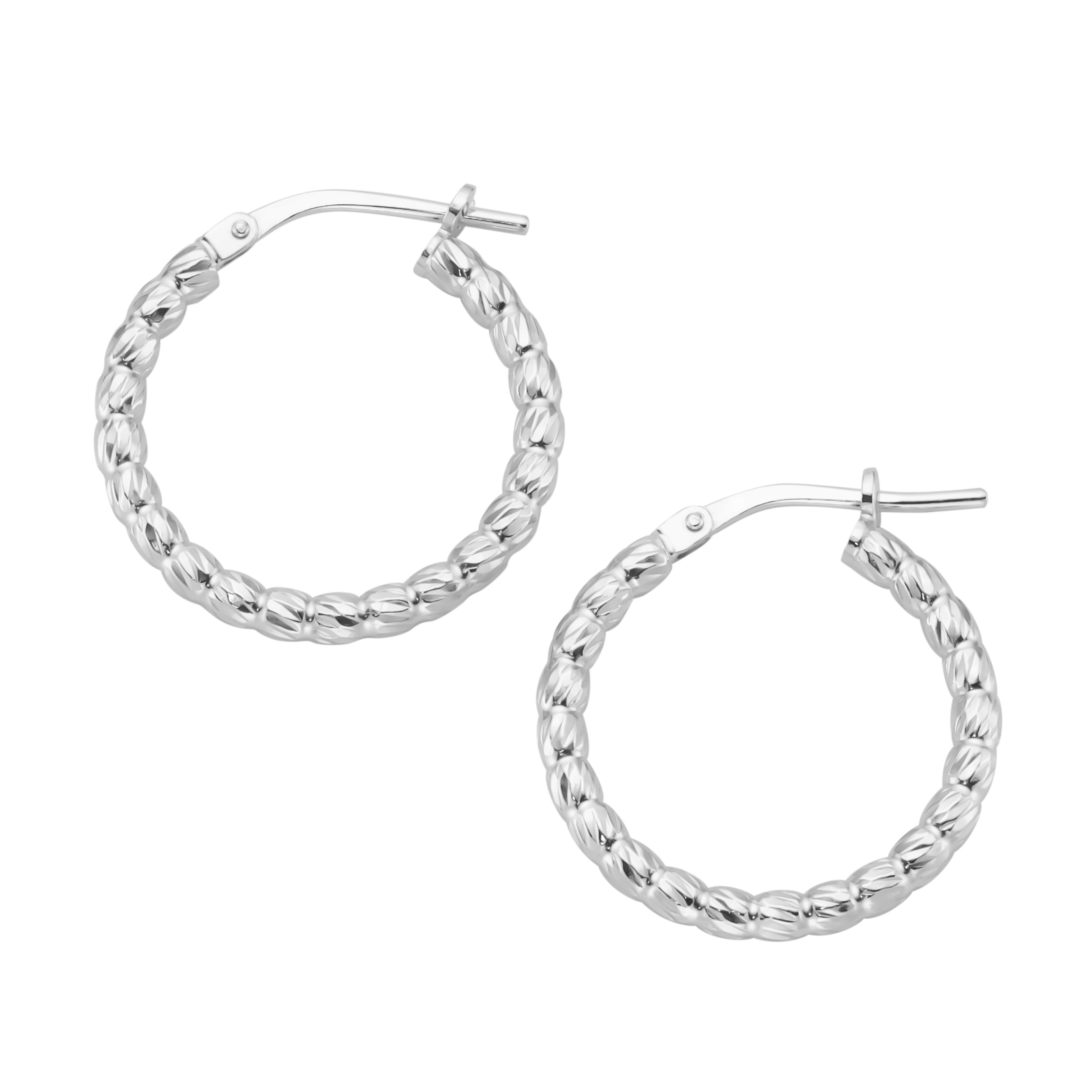Smart Jewel Paar Creolen »mit diamantierter Oberfläche, Silber 925«