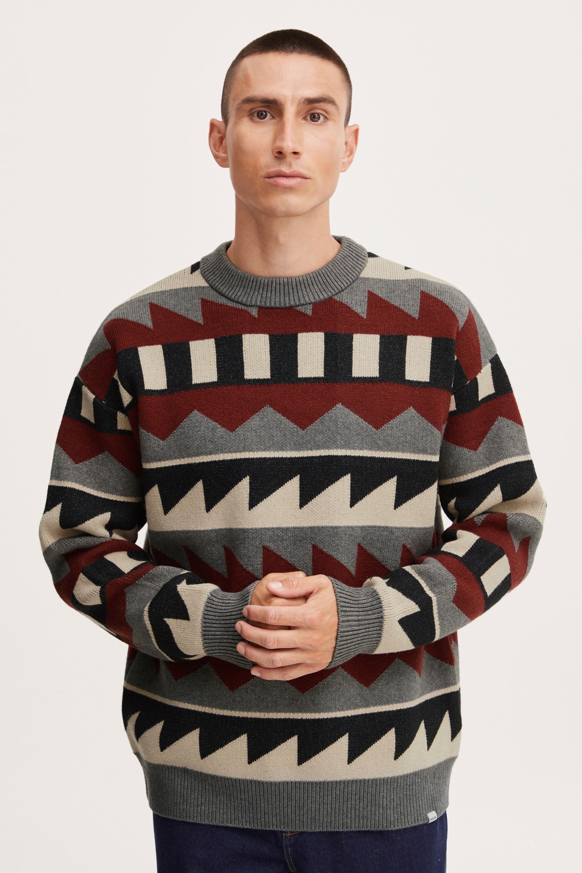 !solid SDDeshan Pull Tricot Rouge Taille S 2